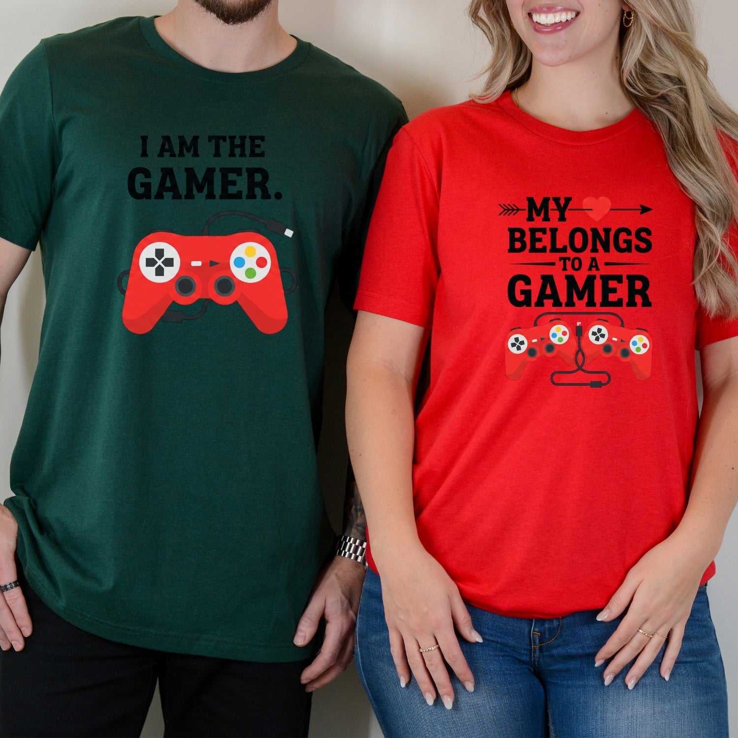 Heart I'm The Gamer My Heart Belongs To a Gamer Matching T-Shirts For Couples
