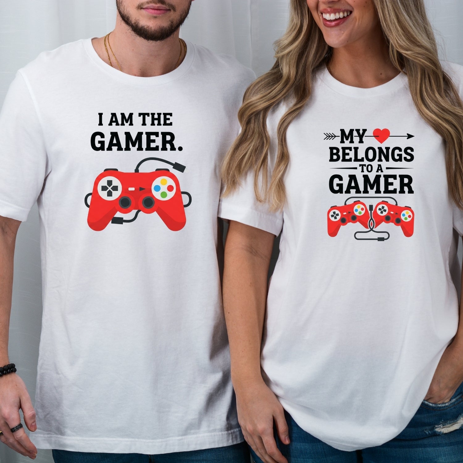Heart I'm The Gamer My Heart Belongs To a Gamer Matching T-Shirts For Couples