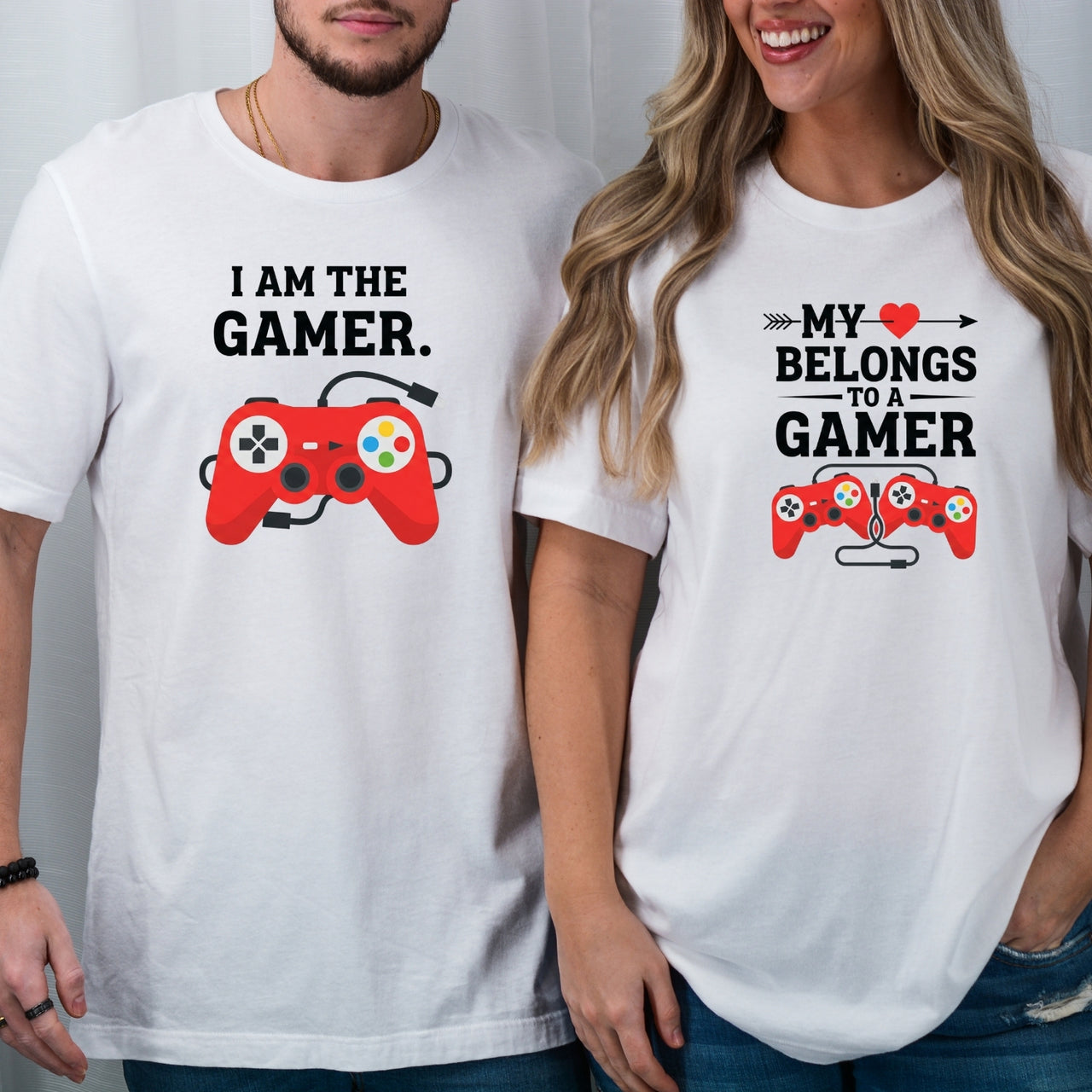 Heart I'm The Gamer My Heart Belongs To a Gamer Matching T-Shirts For Couples