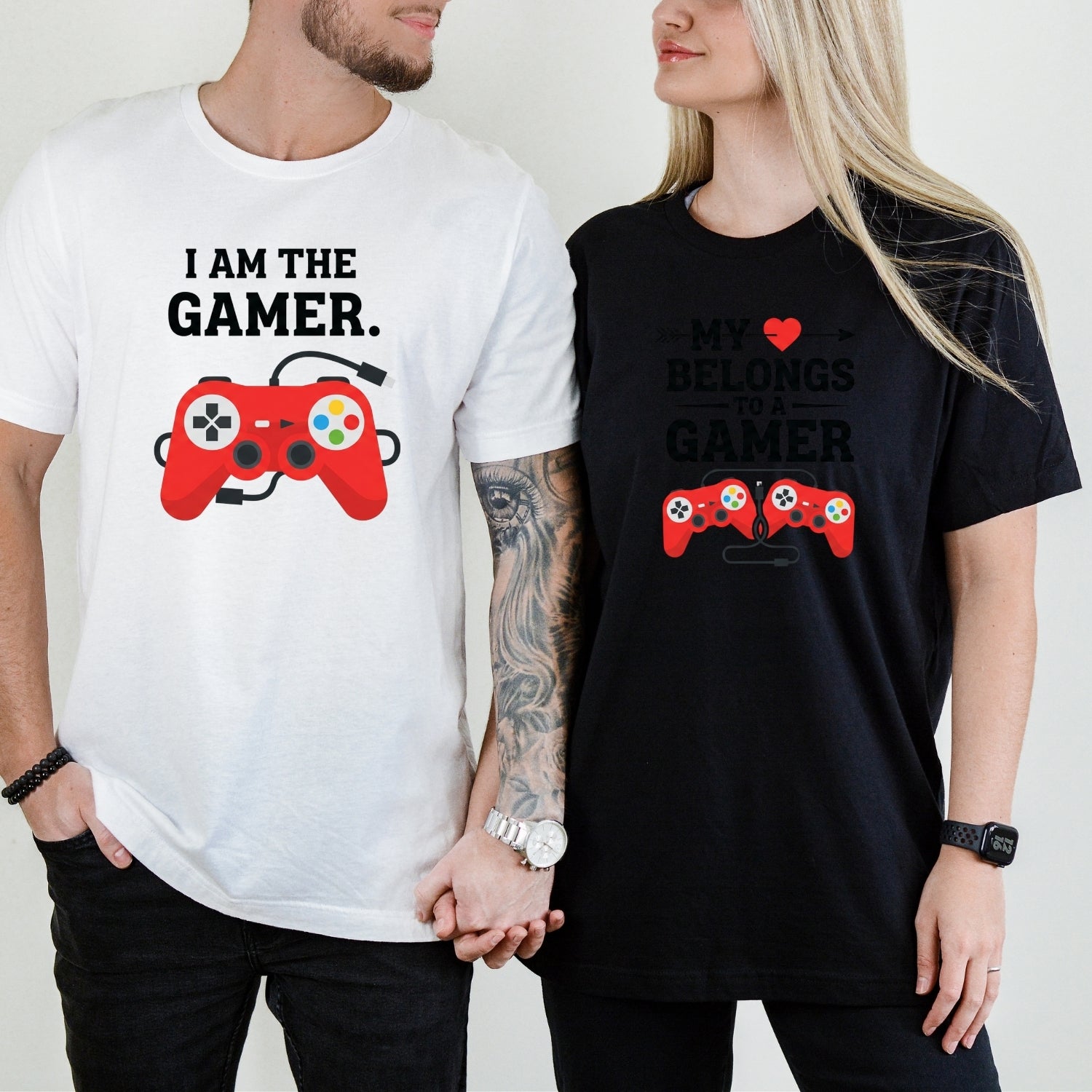 Heart I'm The Gamer My Heart Belongs To a Gamer Matching T-Shirts For Couples