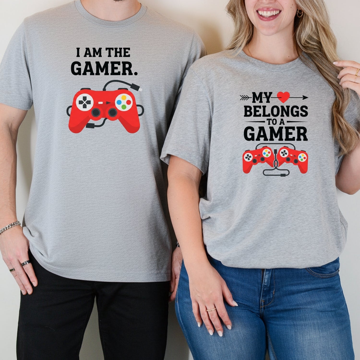 Heart I'm The Gamer My Heart Belongs To a Gamer Matching T-Shirts For Couples