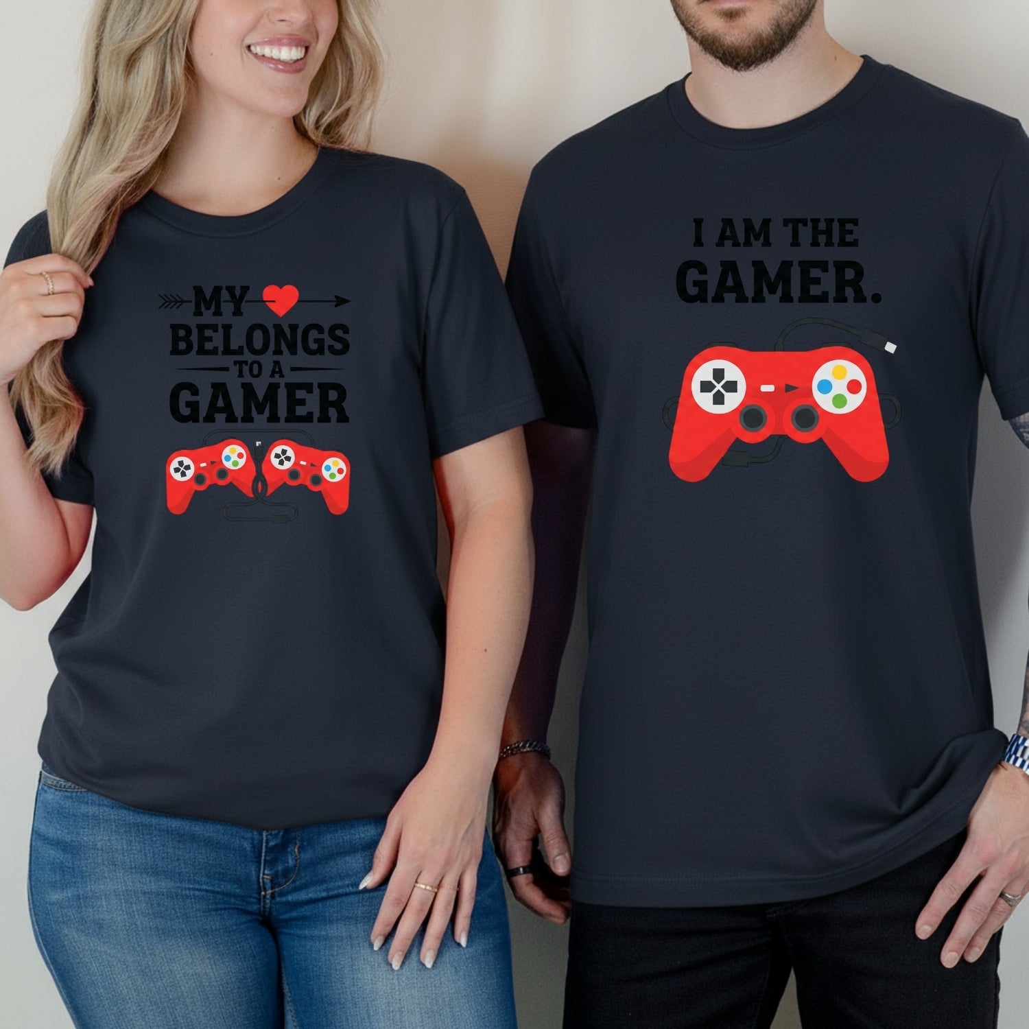 Heart I'm The Gamer My Heart Belongs To a Gamer Matching T-Shirts For Couples