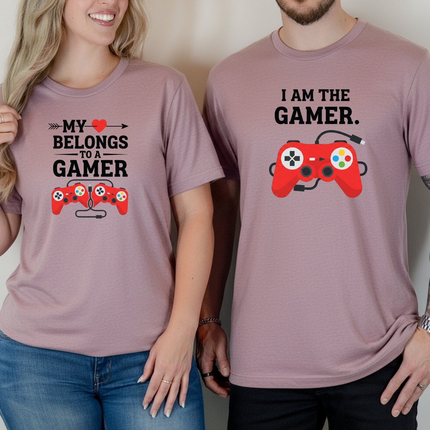 Heart I'm The Gamer My Heart Belongs To a Gamer Matching T-Shirts For Couples