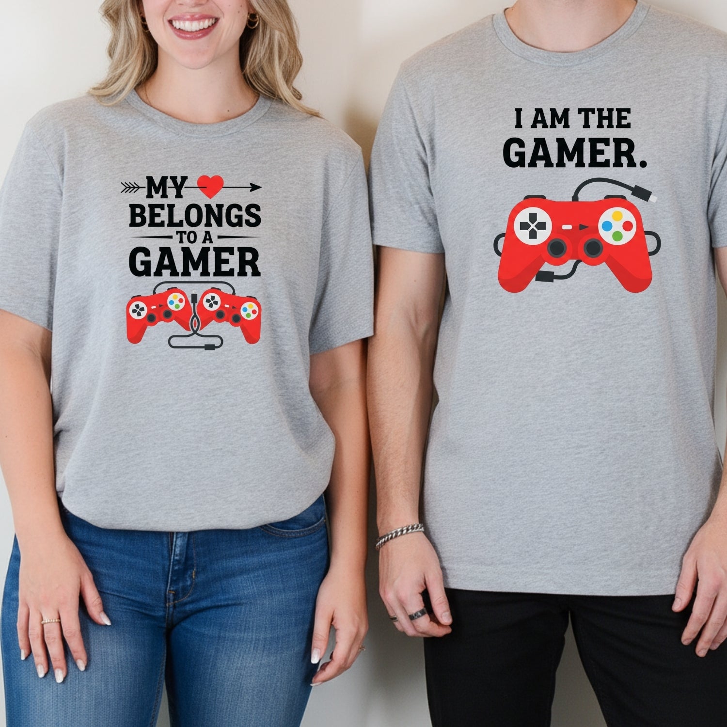 Heart I'm The Gamer My Heart Belongs To a Gamer Matching T-Shirts For Couples