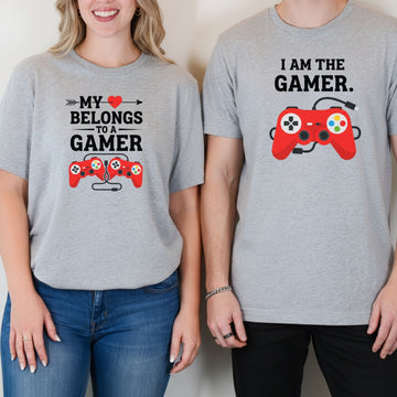 Heart I'm The Gamer My Heart Belongs To a Gamer Matching T-Shirts For Couples