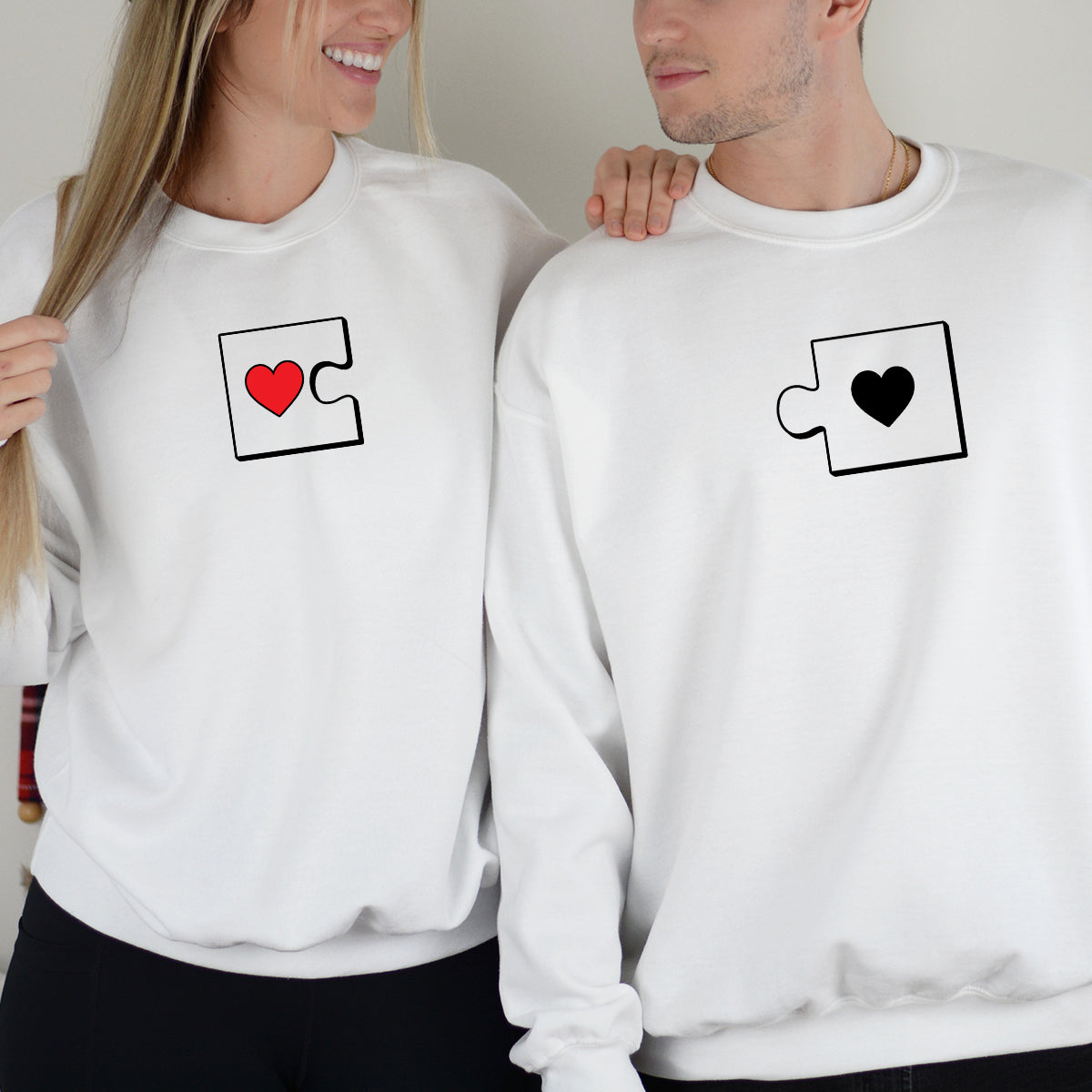 Heart Puzzle Matching Hoodies For Couples