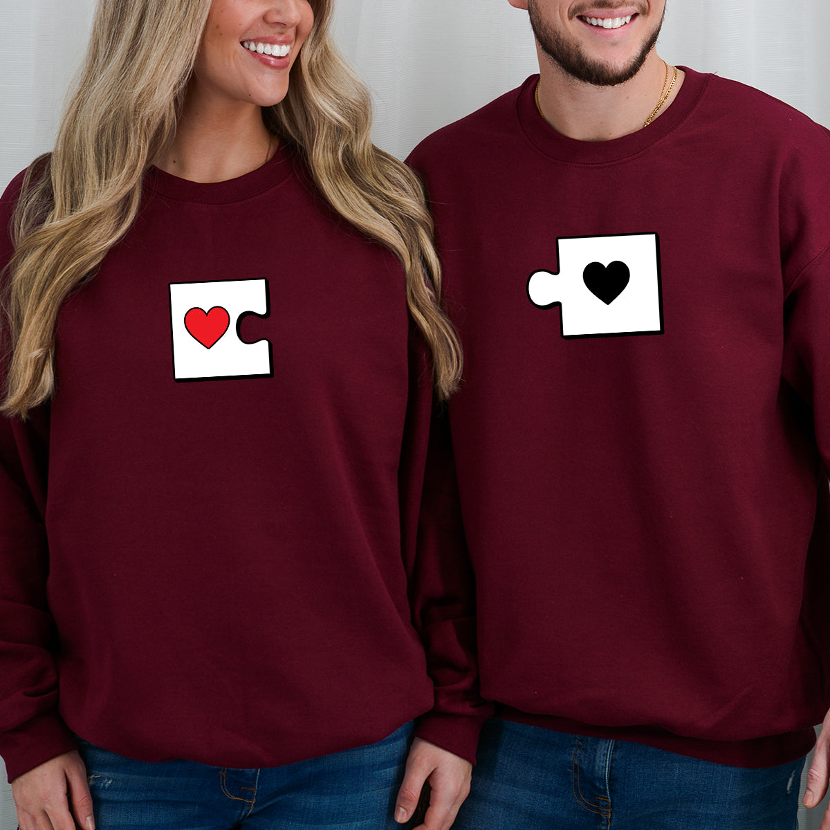 Heart Puzzle Matching Hoodies For Couples