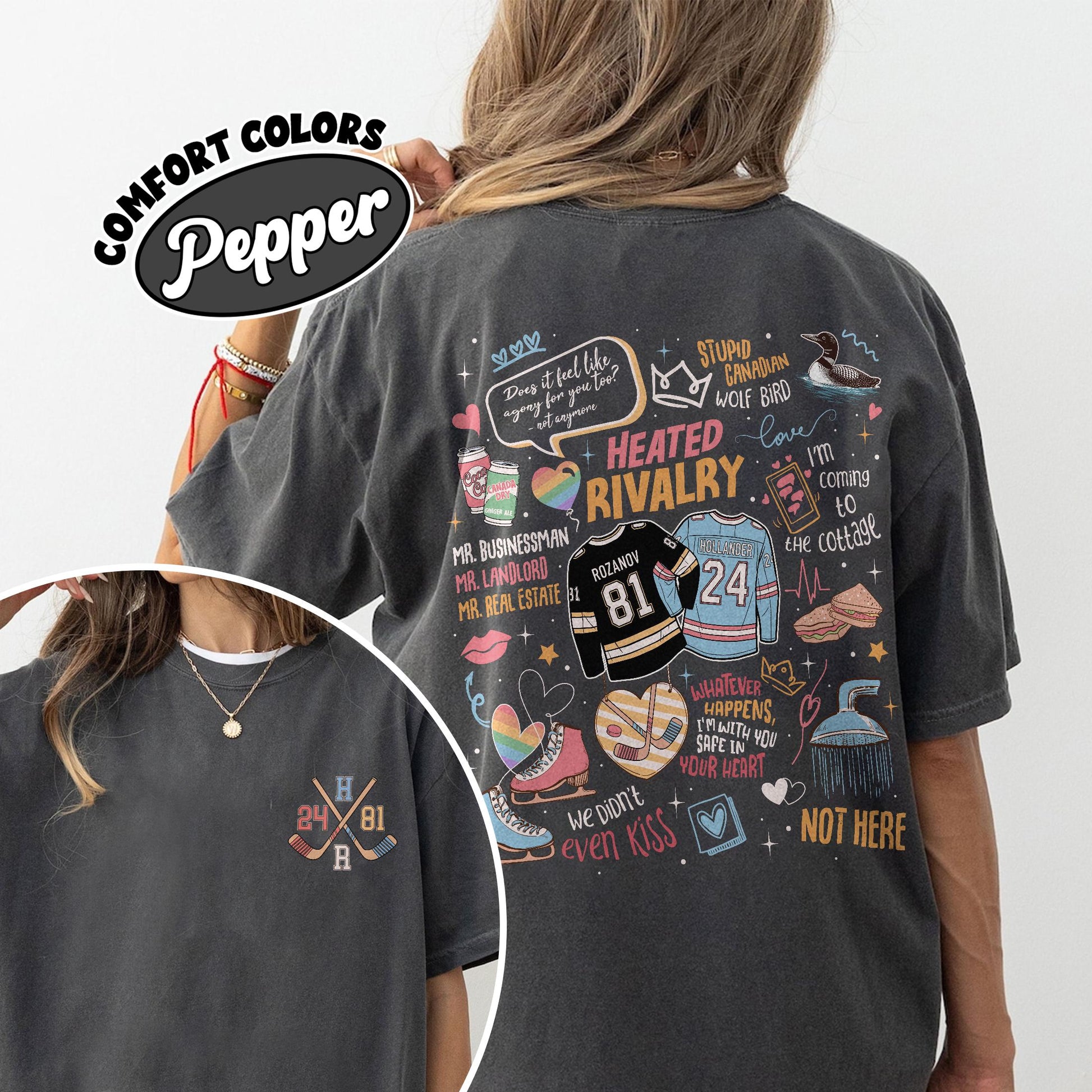 Heated Rivalry Romance T-Shirt – Cute Couple Hockey Love Shirt, Book & Movie Fan Gift