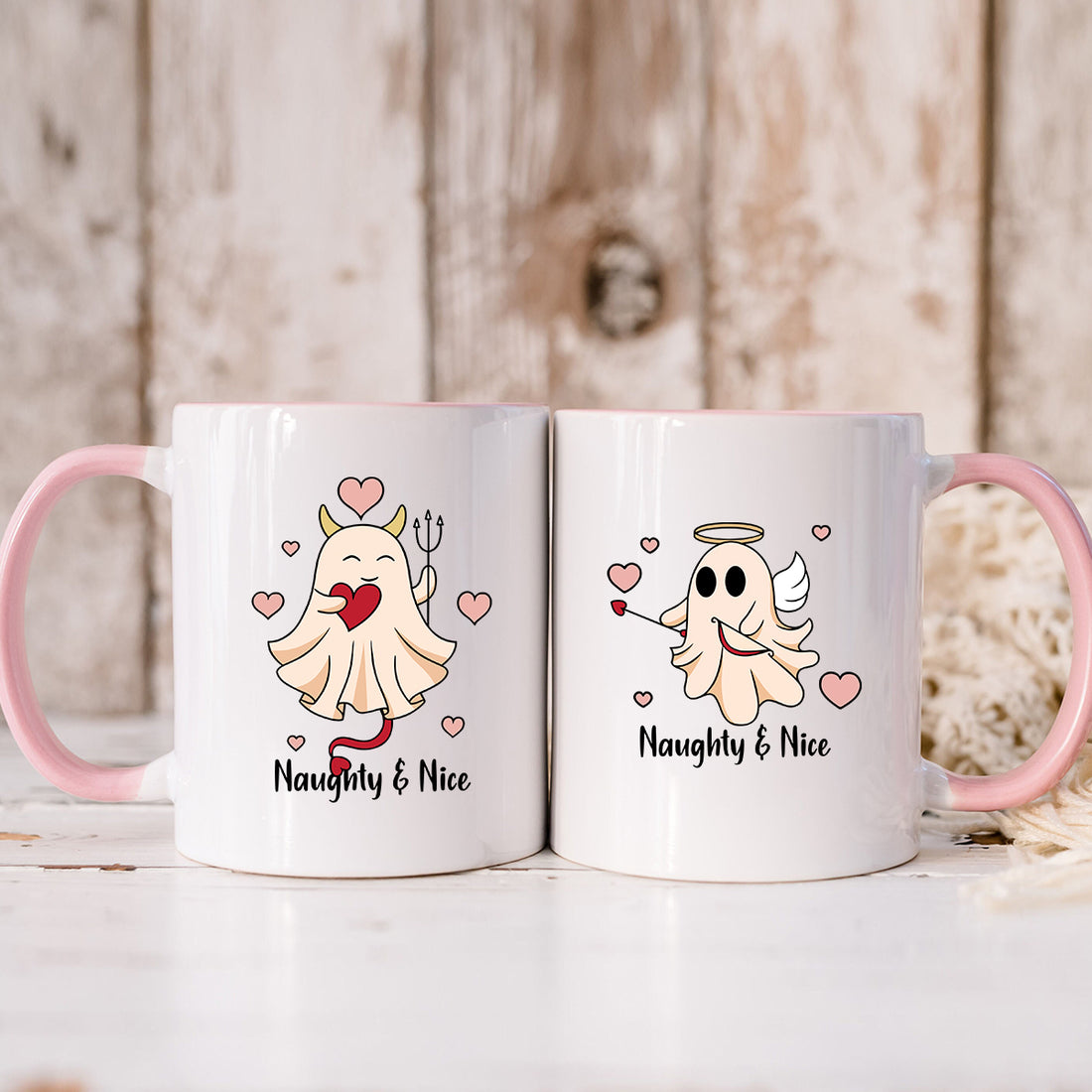 Heaven or Hell Ghost Matching Mugs For Couples