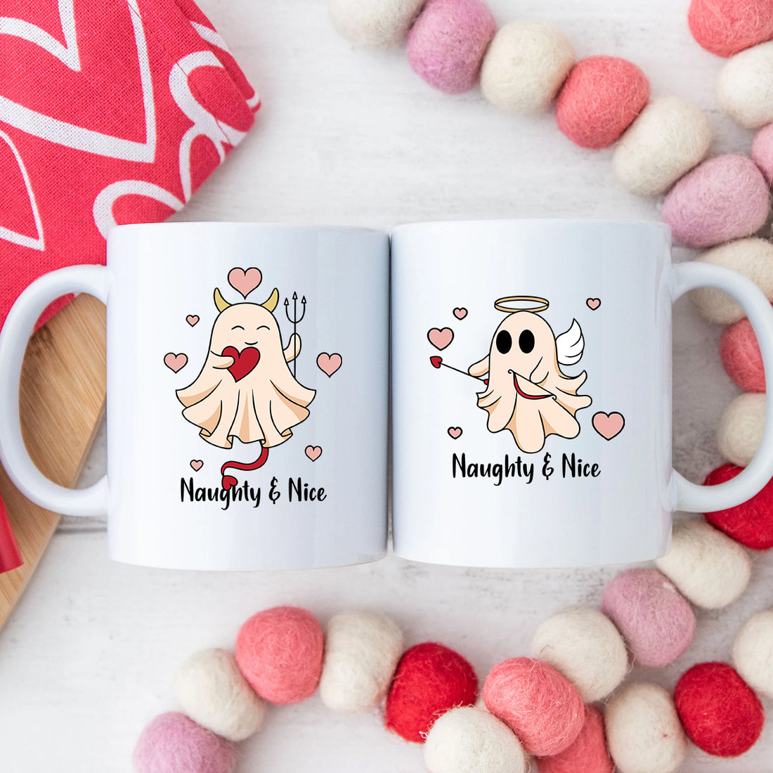 Heaven or Hell Ghost Matching Mugs For Couples