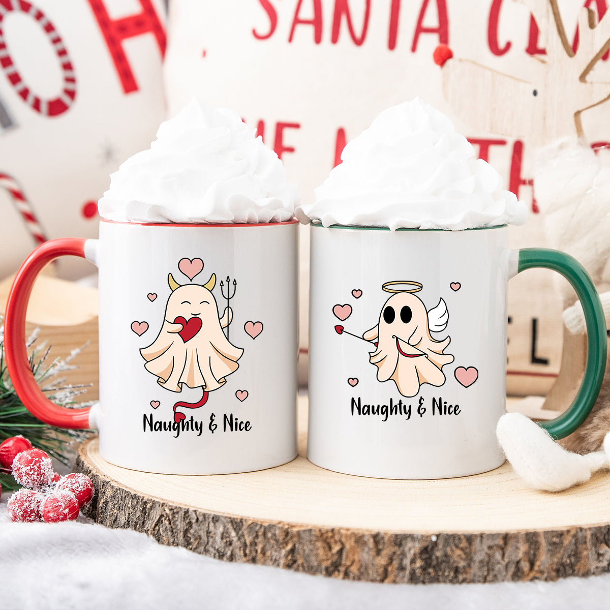 Heaven or Hell Ghost Matching Mugs For Couples