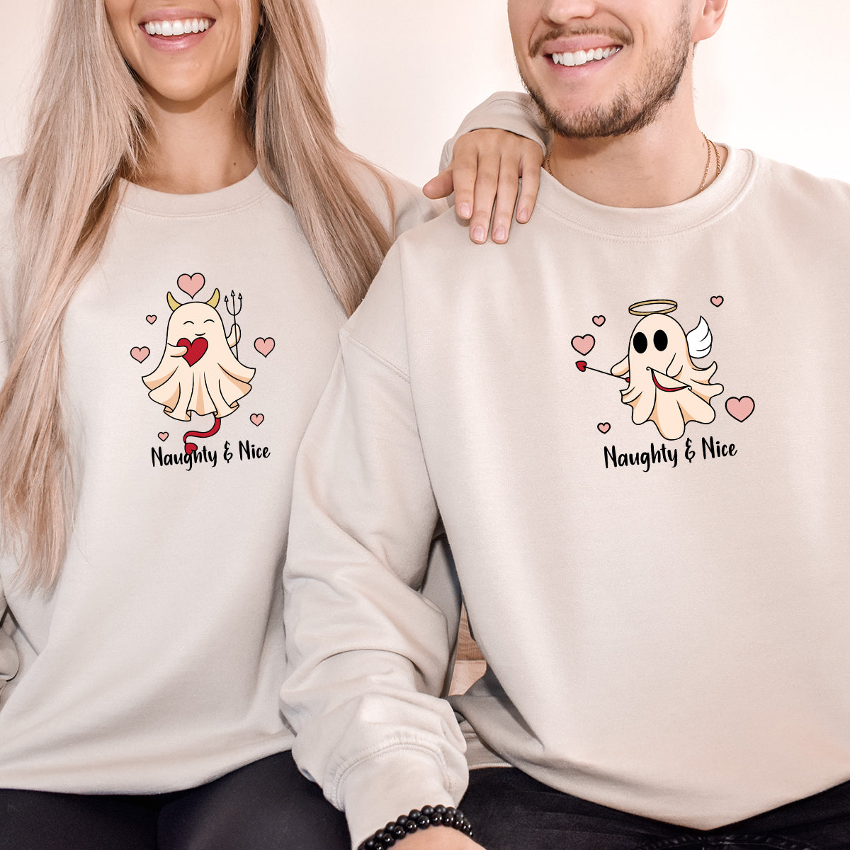 Heaven or Hell Ghost Matching Hoodies For Couples