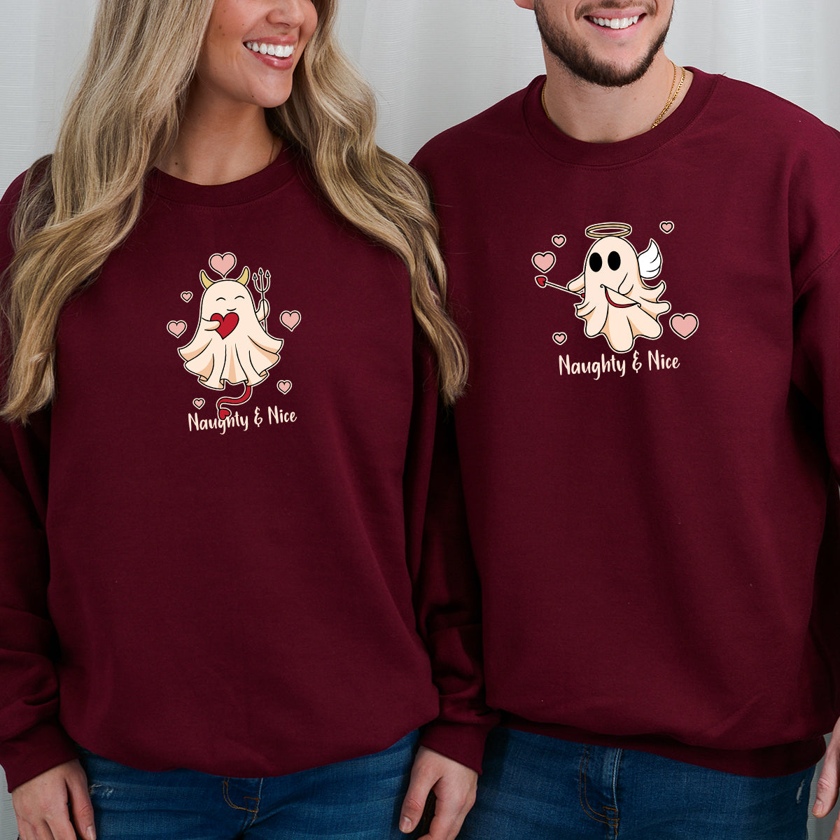 Heaven or Hell Ghost Matching Hoodies For Couples