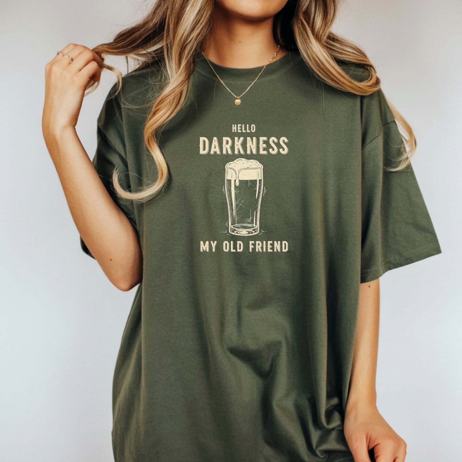 Hello Darkness My Old Friend Shirt – Funny Dark Beer Lover Tee
