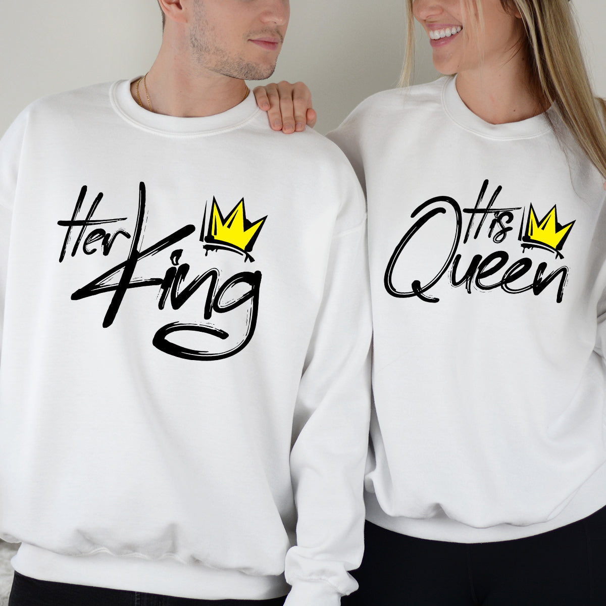 Her King and His Queen Matching Hoodies For Couples
