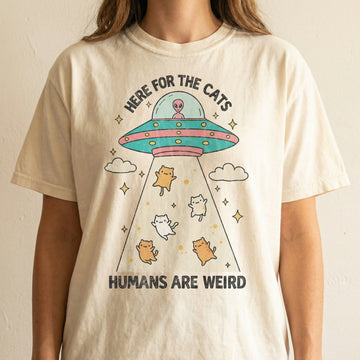 Here for the Cats Funny Cat T-Shirt – Vintage Cartoon Graphic Tee