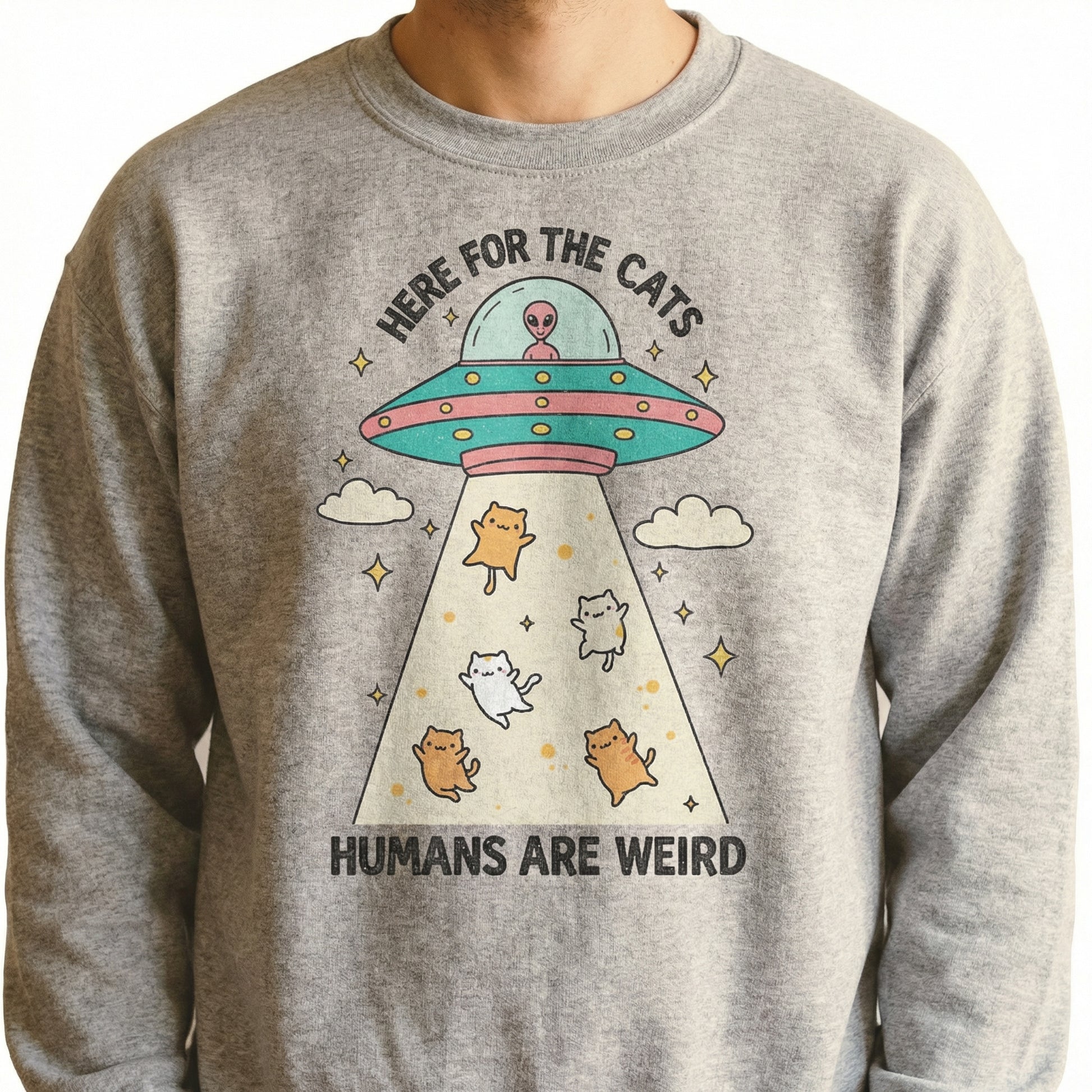 Here for the Cats Funny Cat T-Shirt – Vintage Cartoon Graphic Tee