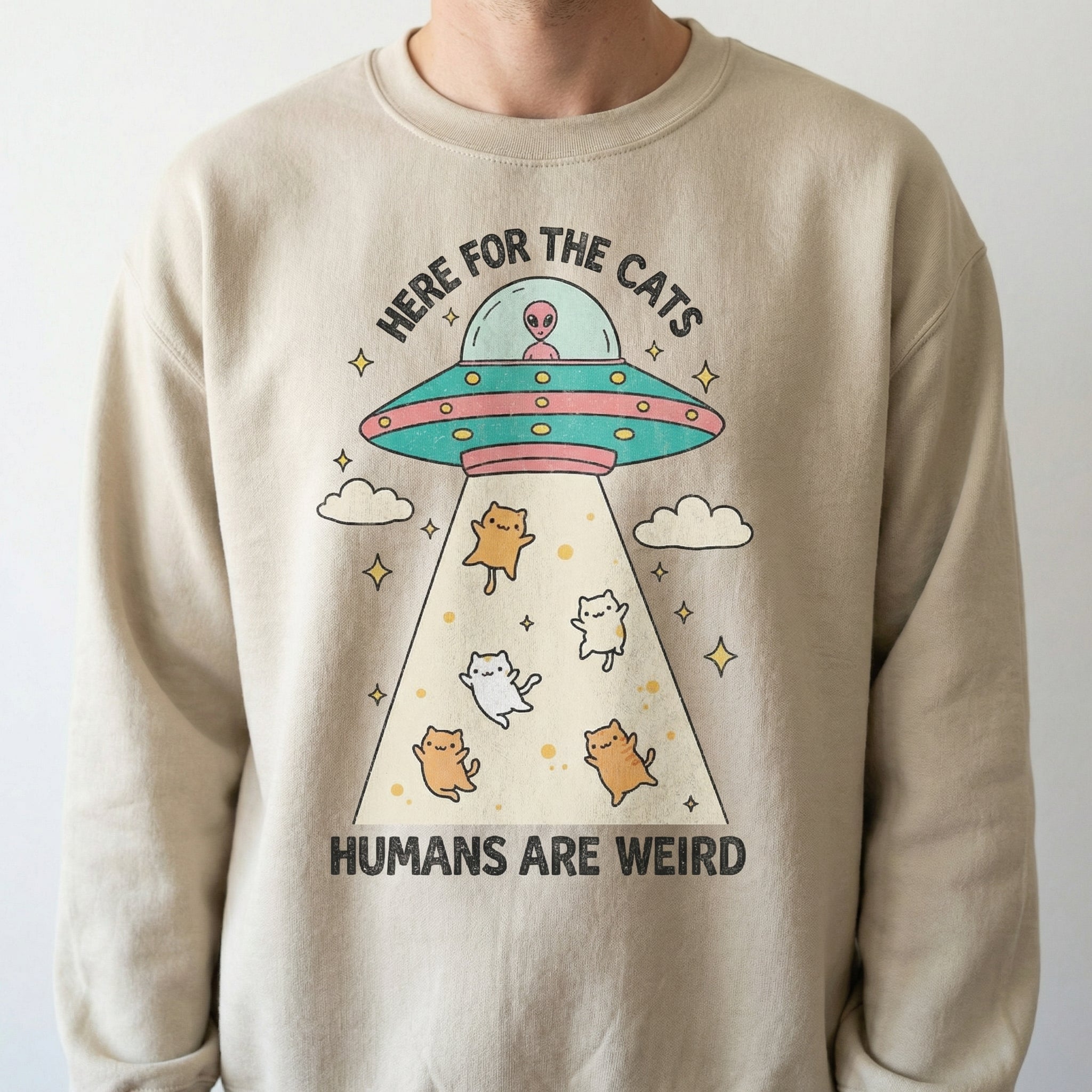 Here for the Cats Funny Cat T-Shirt – Vintage Cartoon Graphic Tee