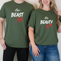 His Beauty Her Beast Matching T-Shirts For Couples