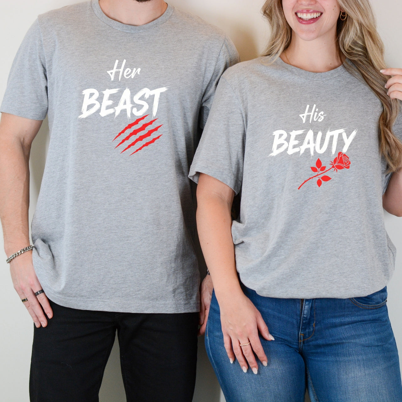 His Beauty Her Beast Matching T-Shirts For Couples