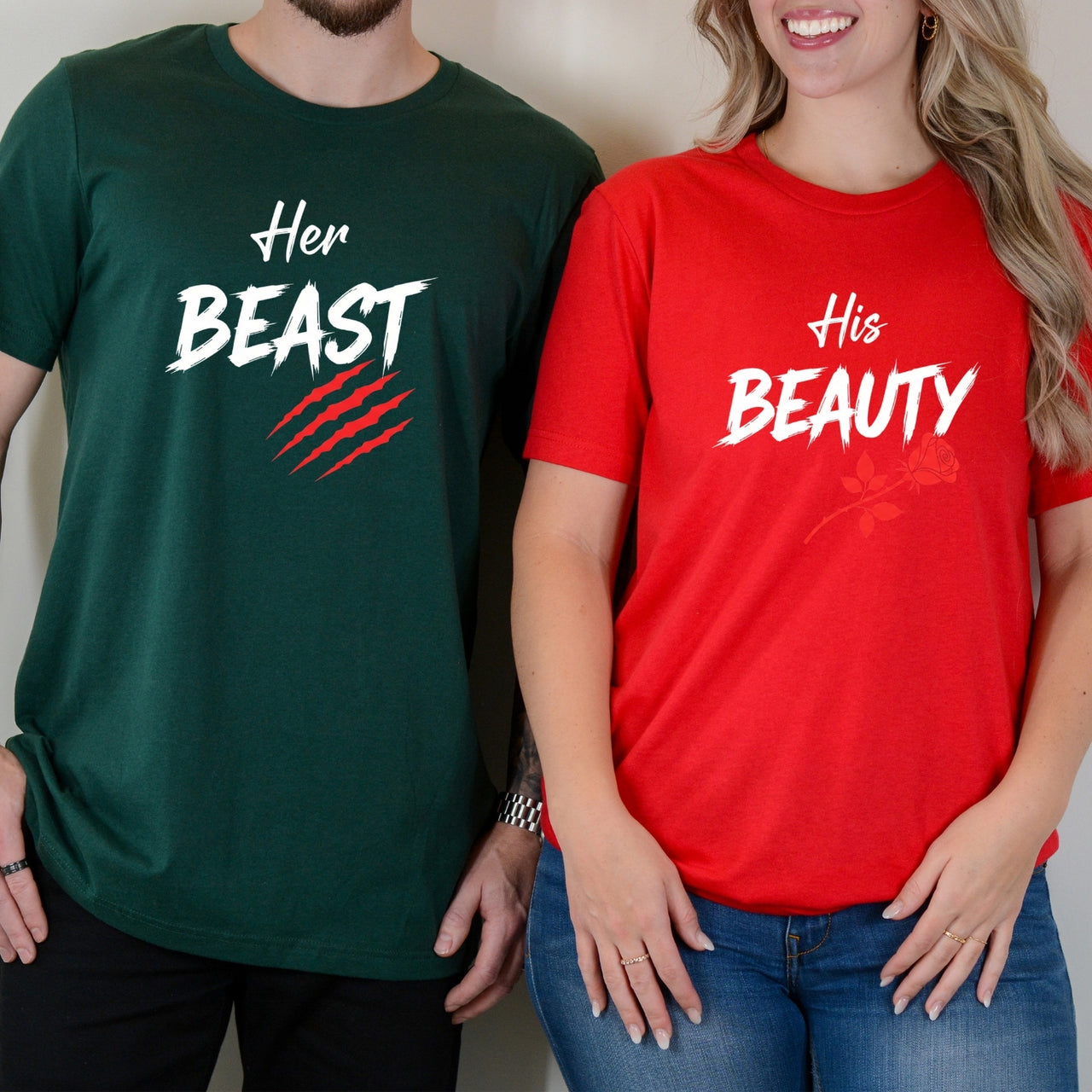 His Beauty Her Beast Matching T-Shirts For Couples