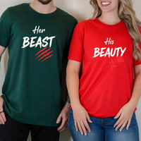His Beauty Her Beast Matching T-Shirts For Couples