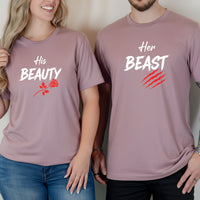 His Beauty Her Beast Matching T-Shirts For Couples