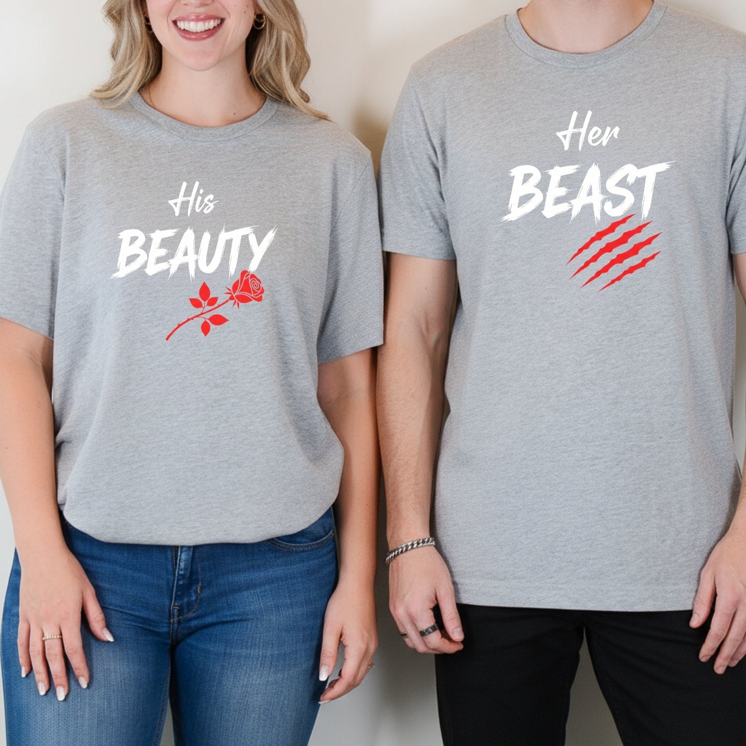 His Beauty Her Beast Matching T-Shirts For Couples