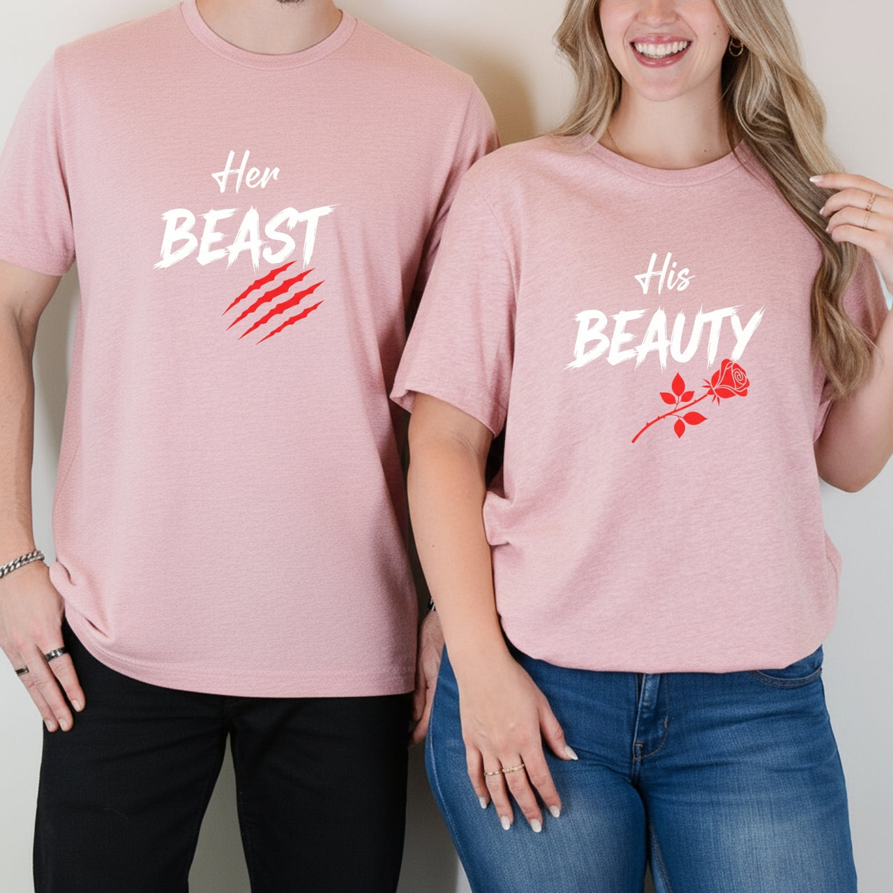 His Beauty Her Beast Matching T-Shirts For Couples