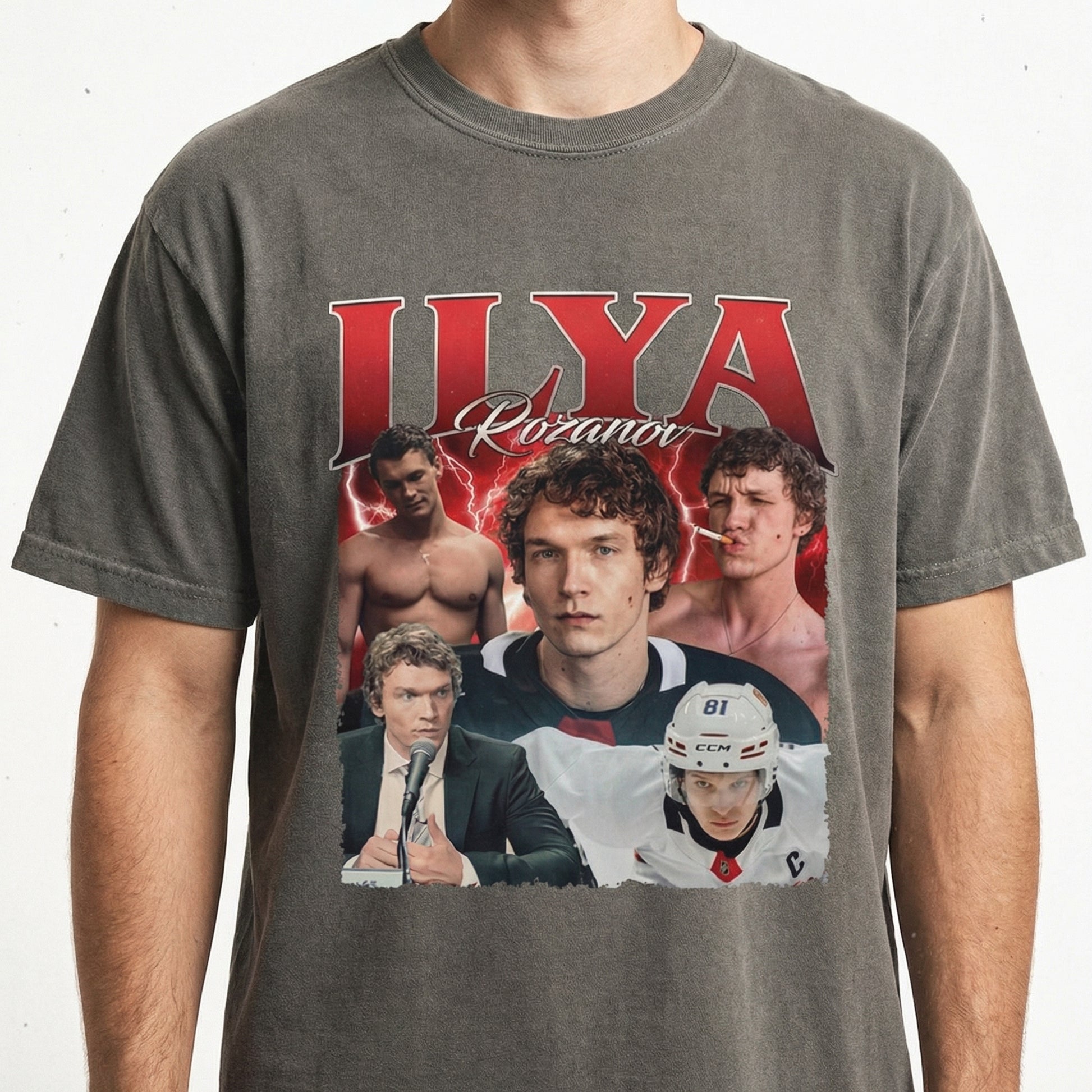 Hockey Ilya Heated Rivalry Romance Heartthrob Graphic T-Shirt - Vintage Sports Aesthetic Tee