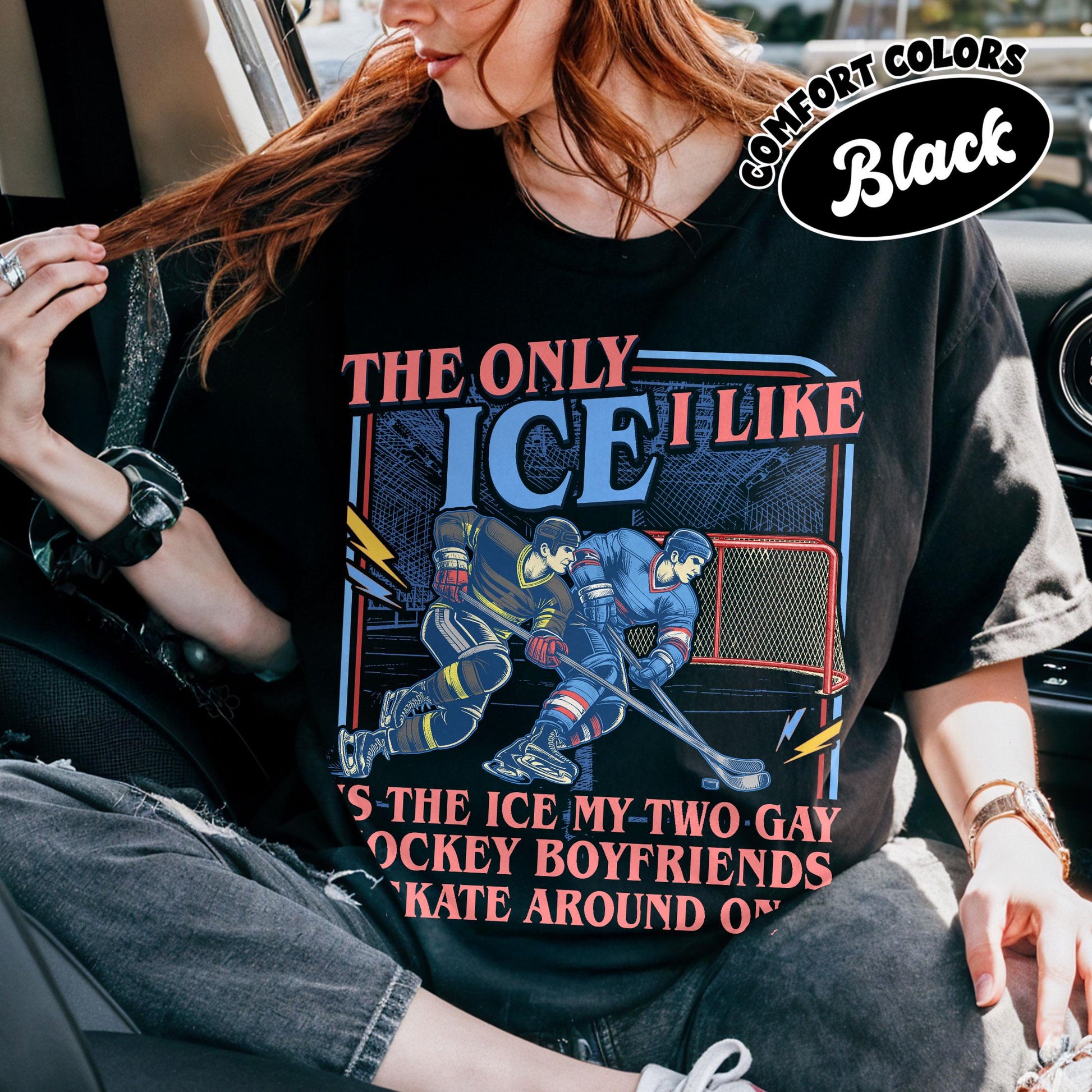 Hockey Rivalry Romance Graphic Tee – Funny Ice Rink Fan Shirt