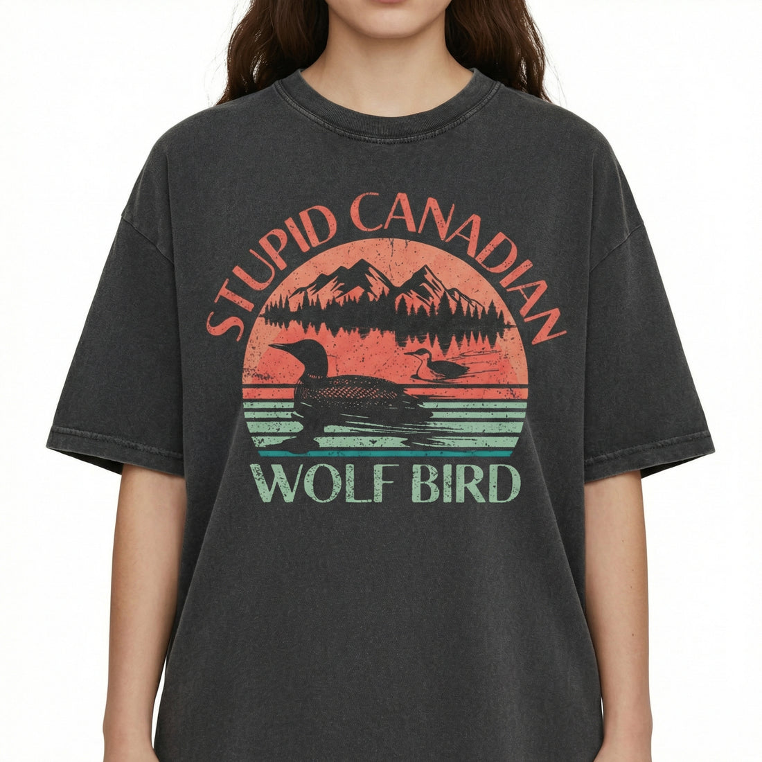 Hockey Romance Heated But Devote Inspired Graphic Tee – Canadian Humor Wolf Bird Shirt