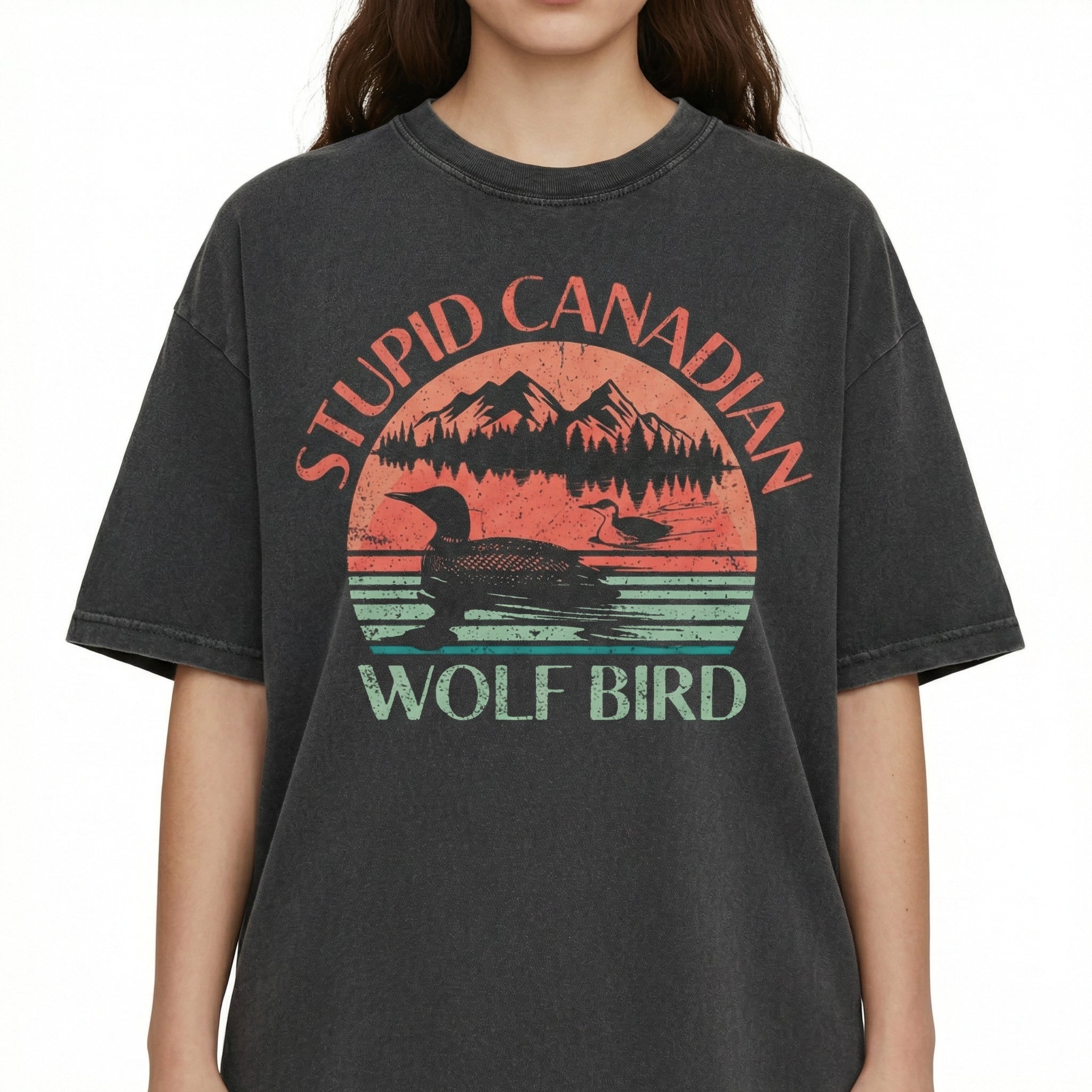 Hockey Romance Heated But Devote Inspired Graphic Tee – Canadian Humor Wolf Bird Shirt