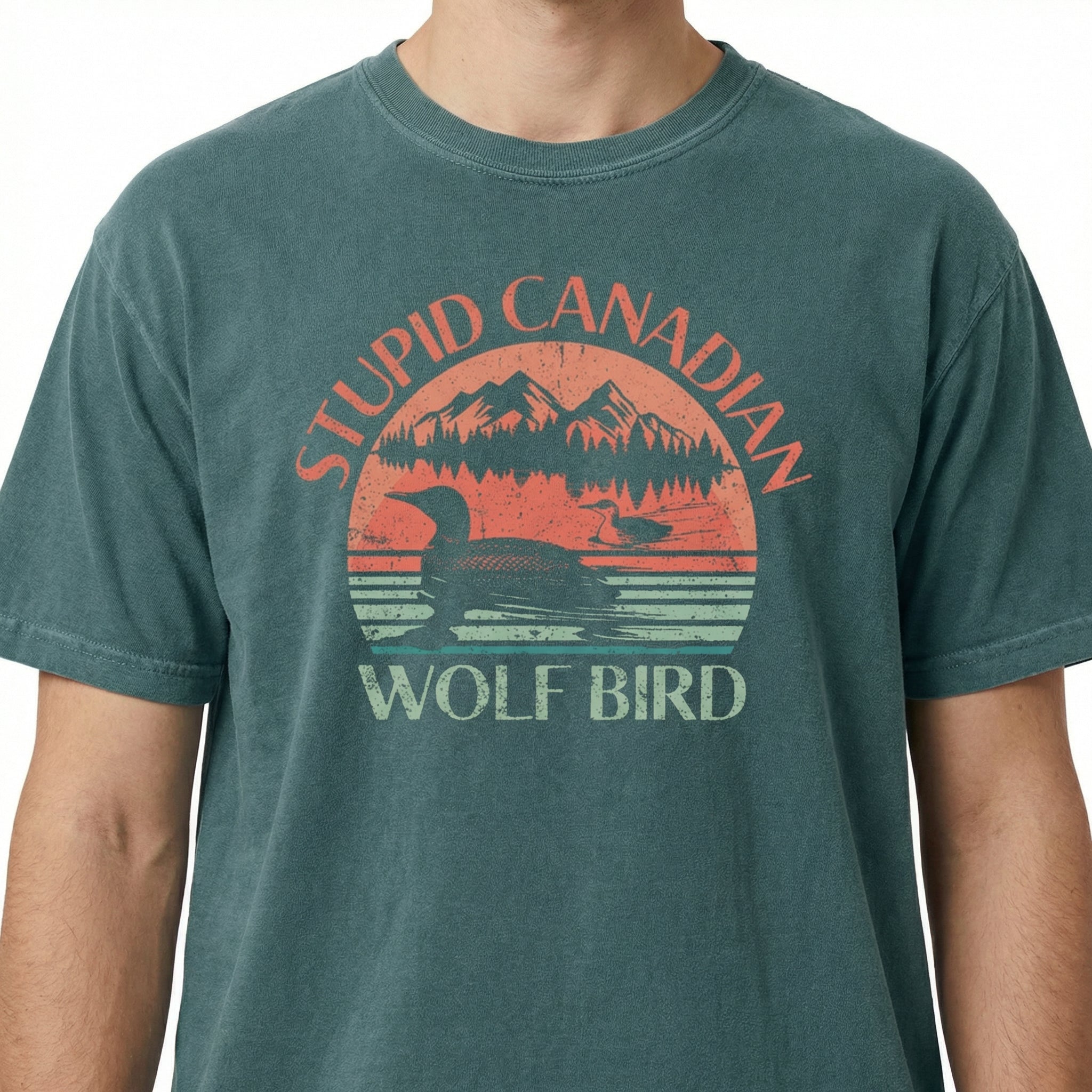 Hockey Romance Heated But Devote Inspired Graphic Tee – Canadian Humor Wolf Bird Shirt
