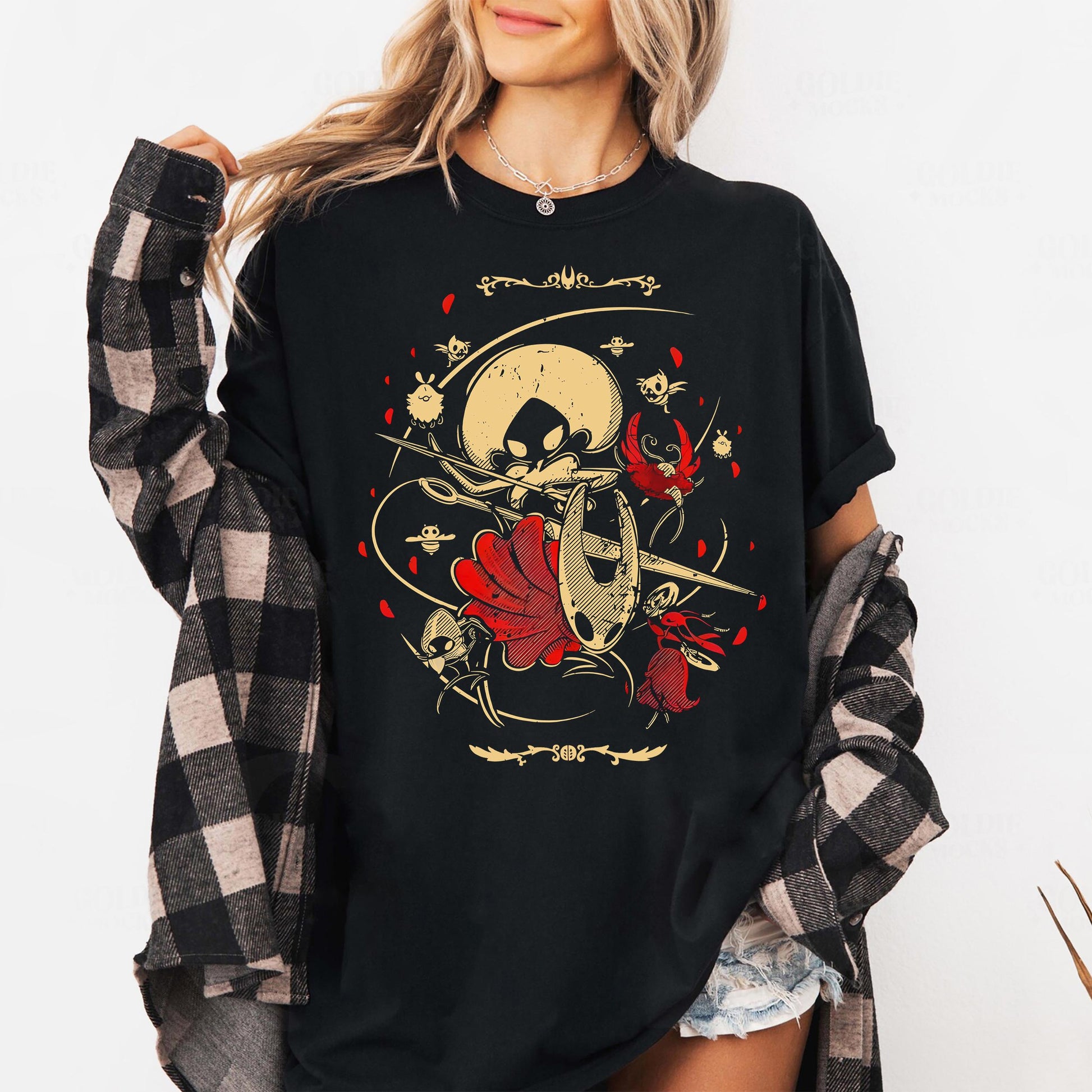 Hollow-Inspired Knight Silksong Shirt – Gothic Indie Game Graphic Tee