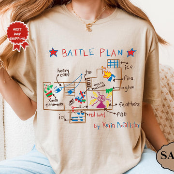 Home Alone Inspired Battle Plan Kids T-Shirt – Christmas Graphic Tee