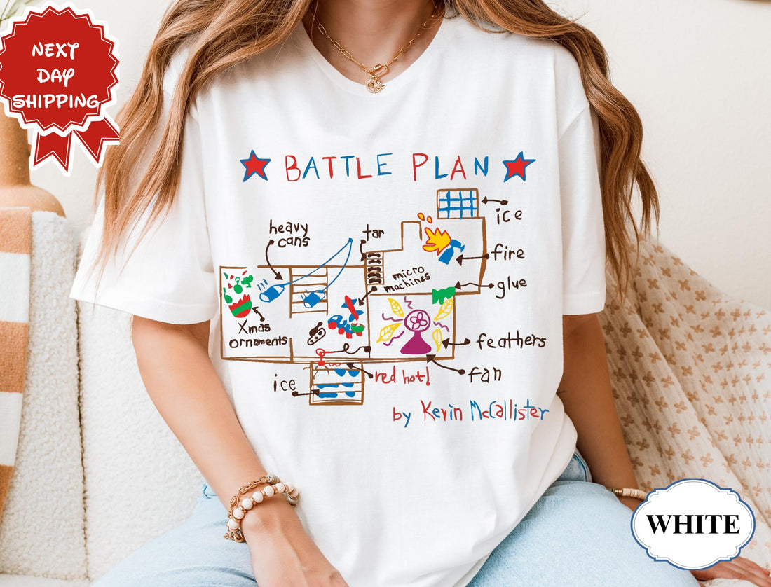 Home Alone Inspired Battle Plan Kids T-Shirt – Christmas Graphic Tee