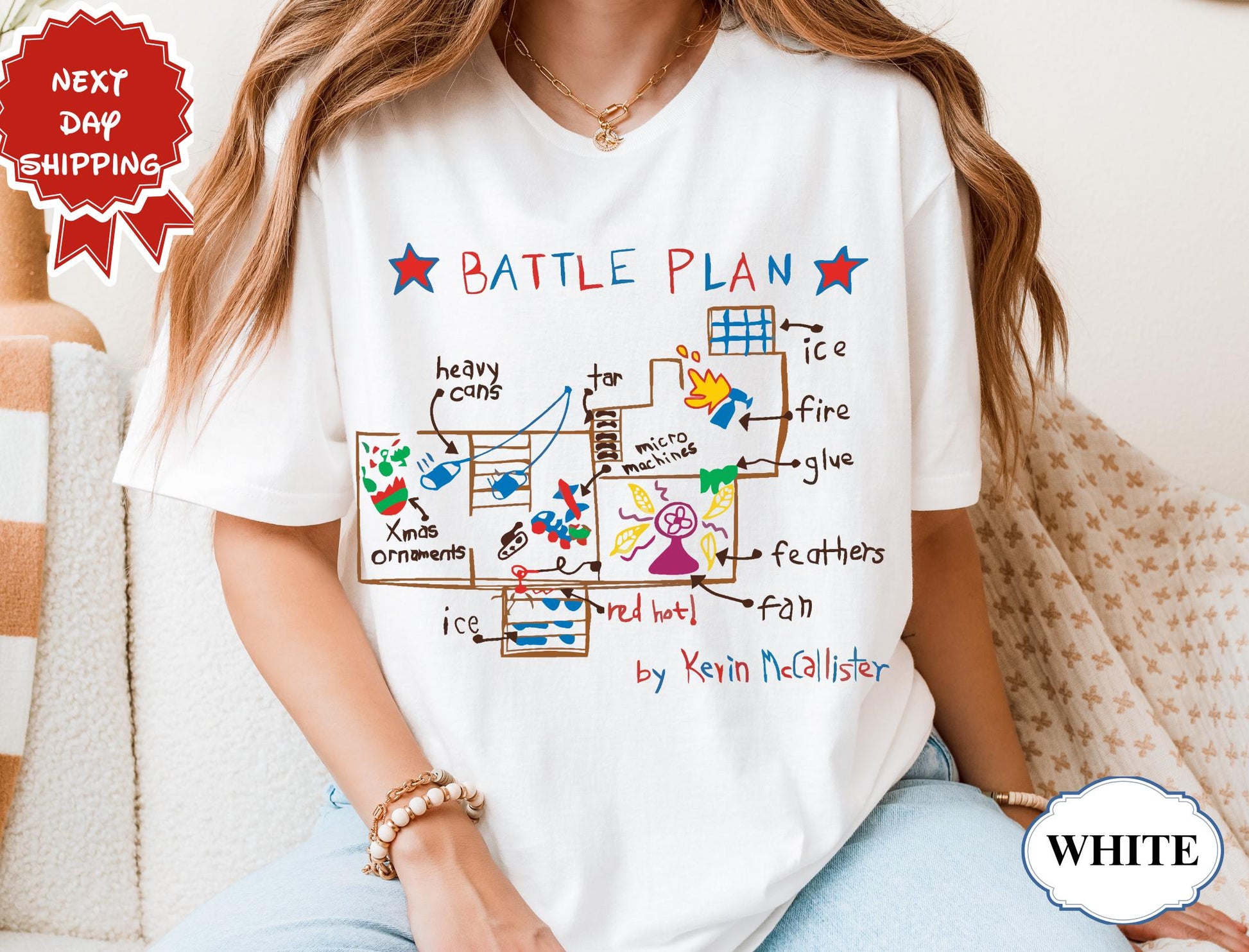 Home Alone Inspired Battle Plan Kids T-Shirt – Christmas Graphic Tee