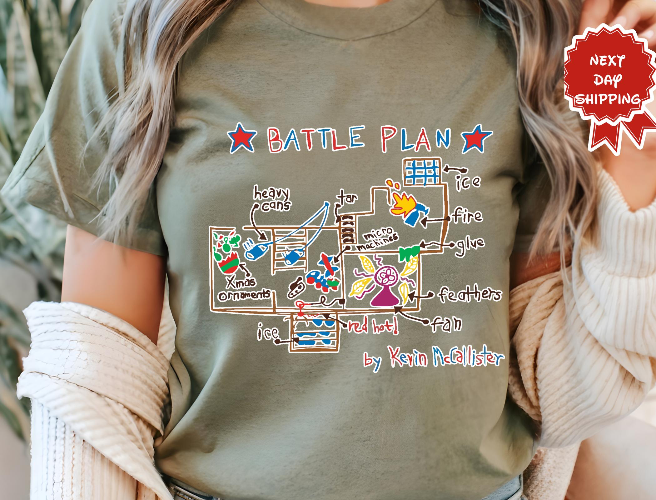 Home Alone Inspired Battle Plan Kids T-Shirt – Christmas Graphic Tee