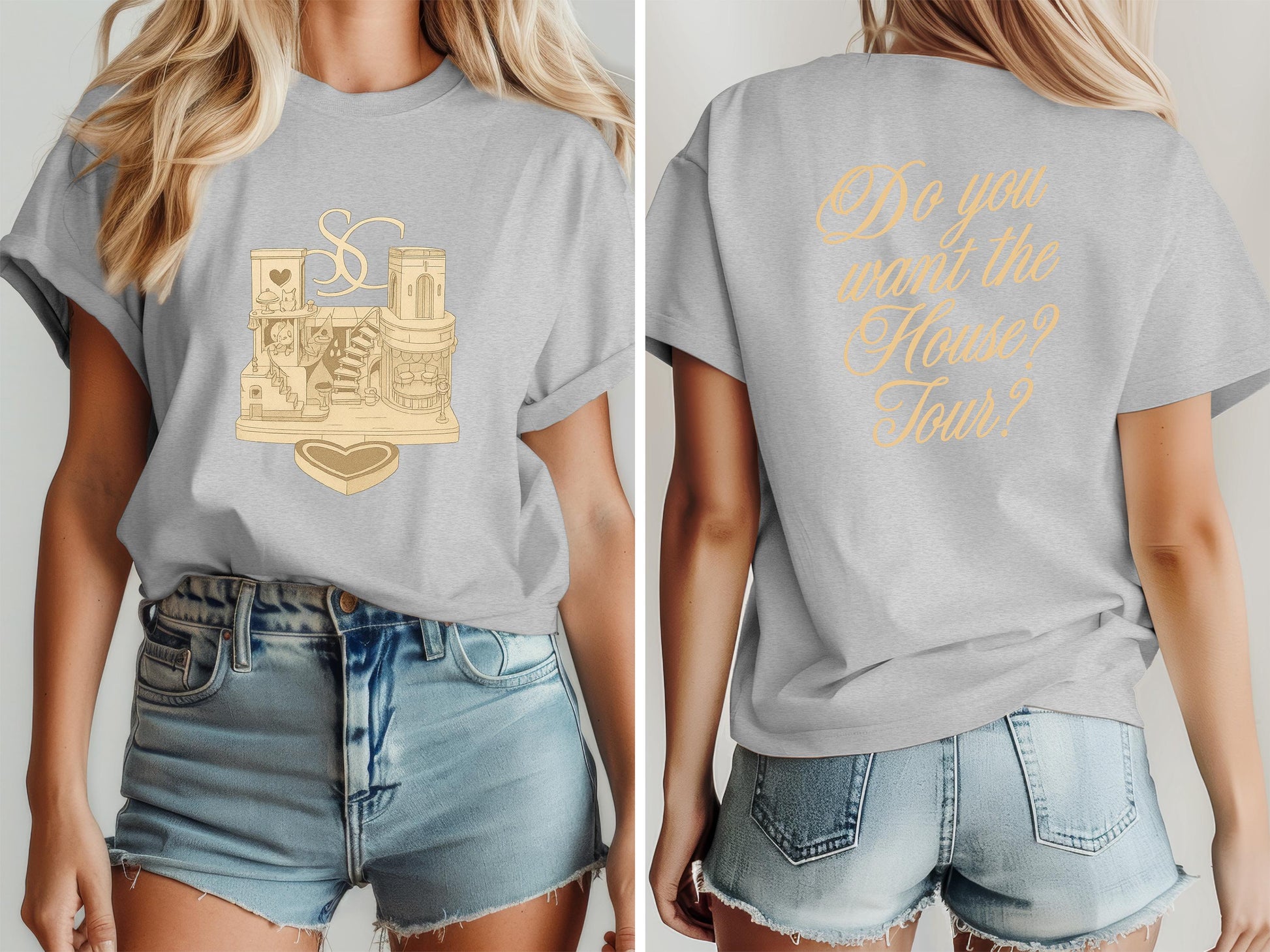 Aesthetic Fandom T-Shirt – House Tour Double-Sided Graphic Tee