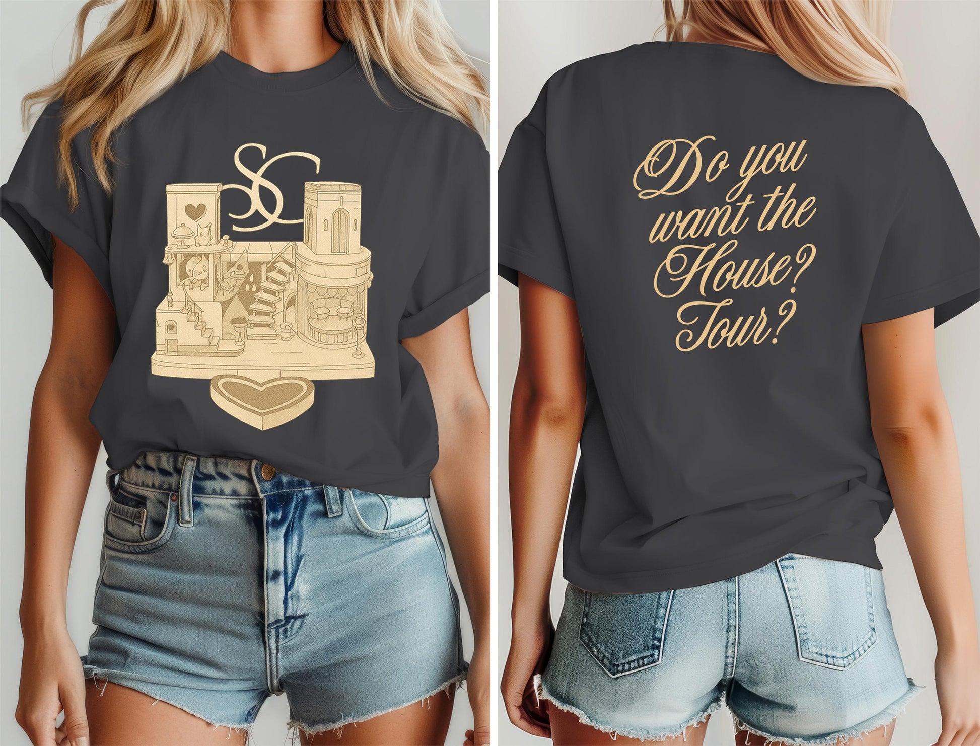 Aesthetic Fandom T-Shirt – House Tour Double-Sided Graphic Tee