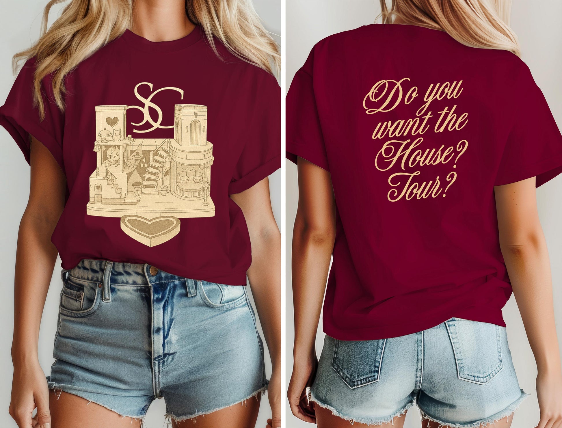 Aesthetic Fandom T-Shirt – House Tour Double-Sided Graphic Tee