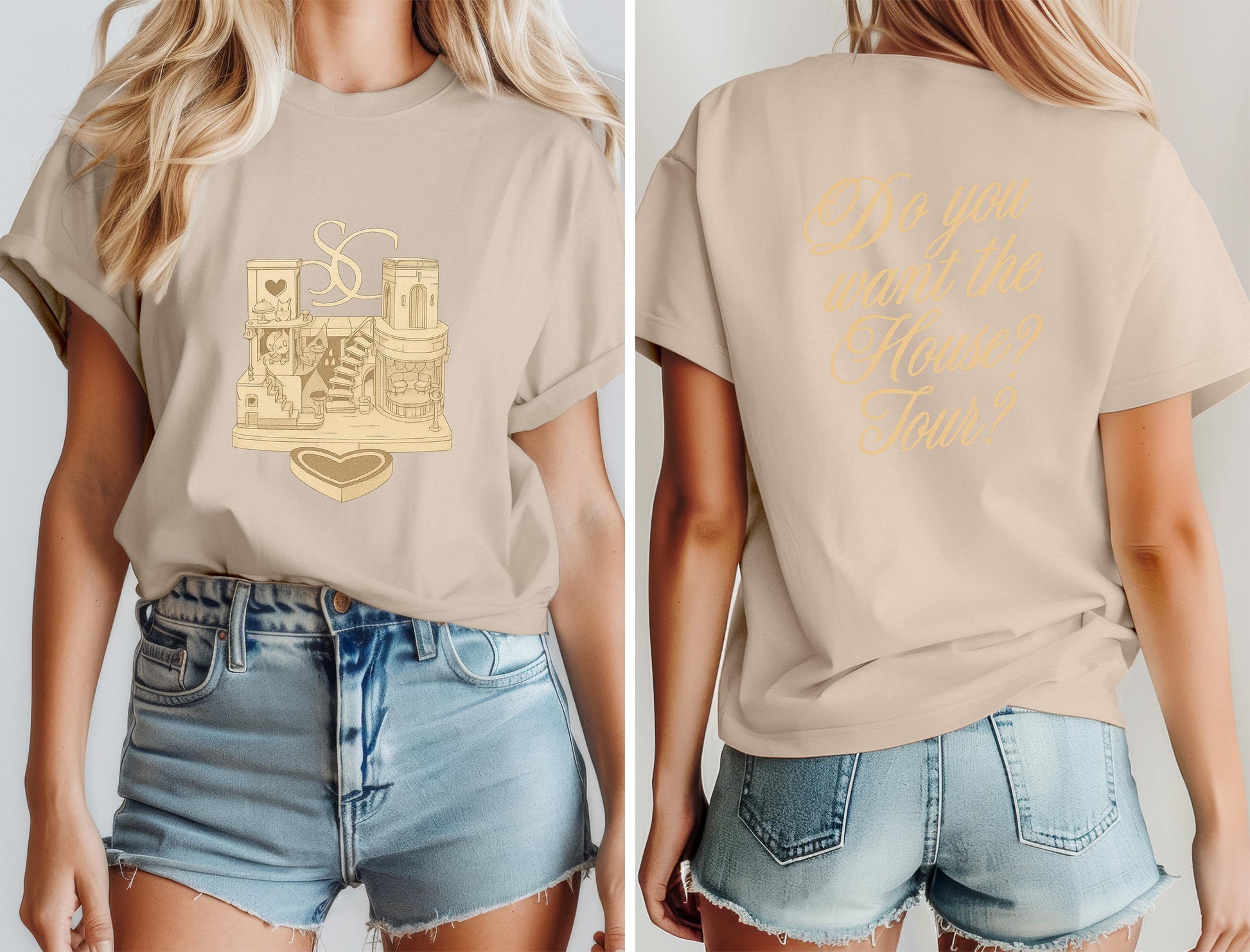 Aesthetic Fandom T-Shirt – House Tour Double-Sided Graphic Tee