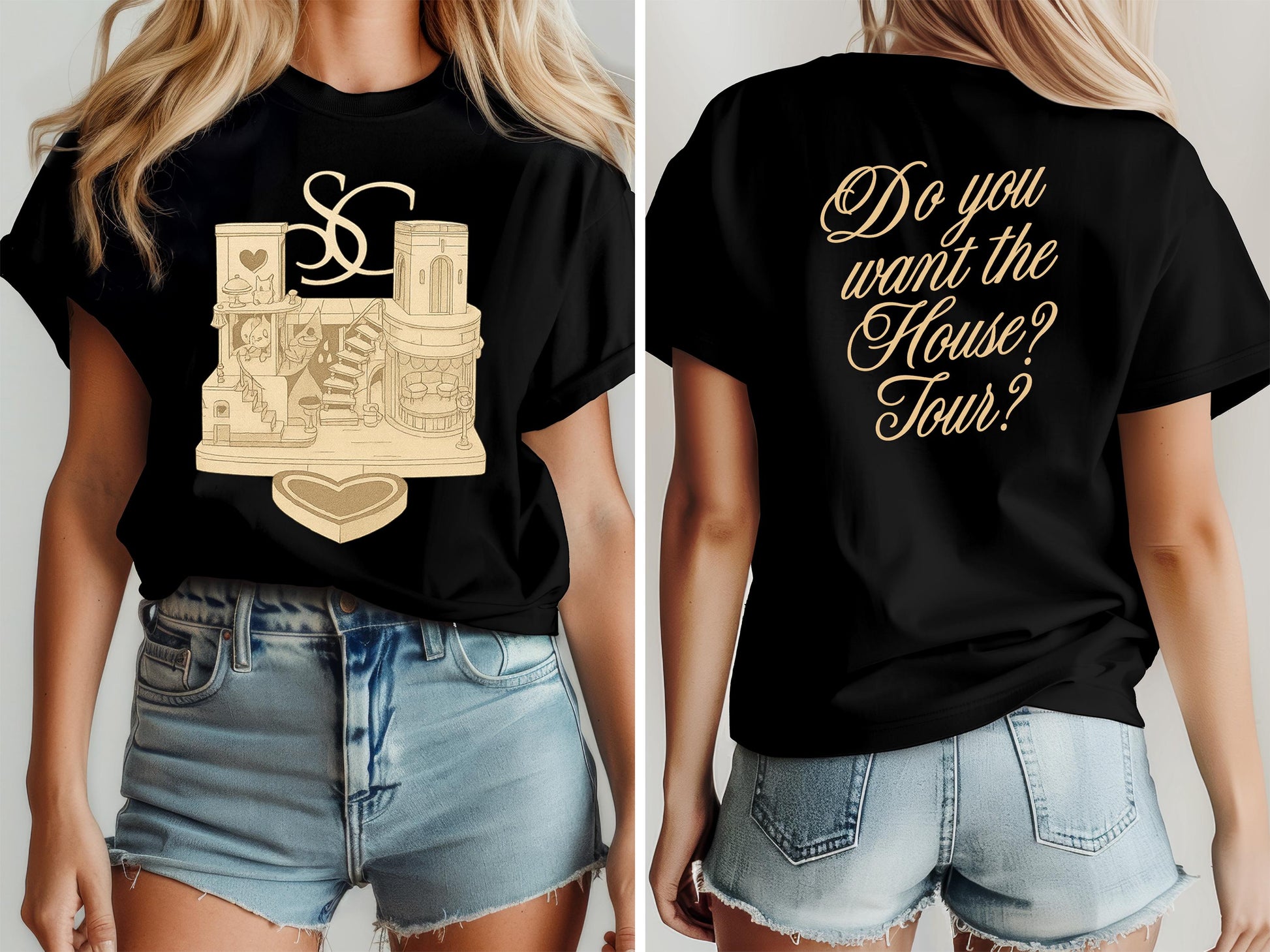 Aesthetic Fandom T-Shirt – House Tour Double-Sided Graphic Tee