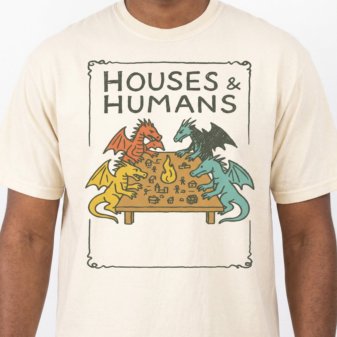 Houses and Humans Funny RPG Graphic T-Shirt – Retro 90s Tabletop Gamer Tee