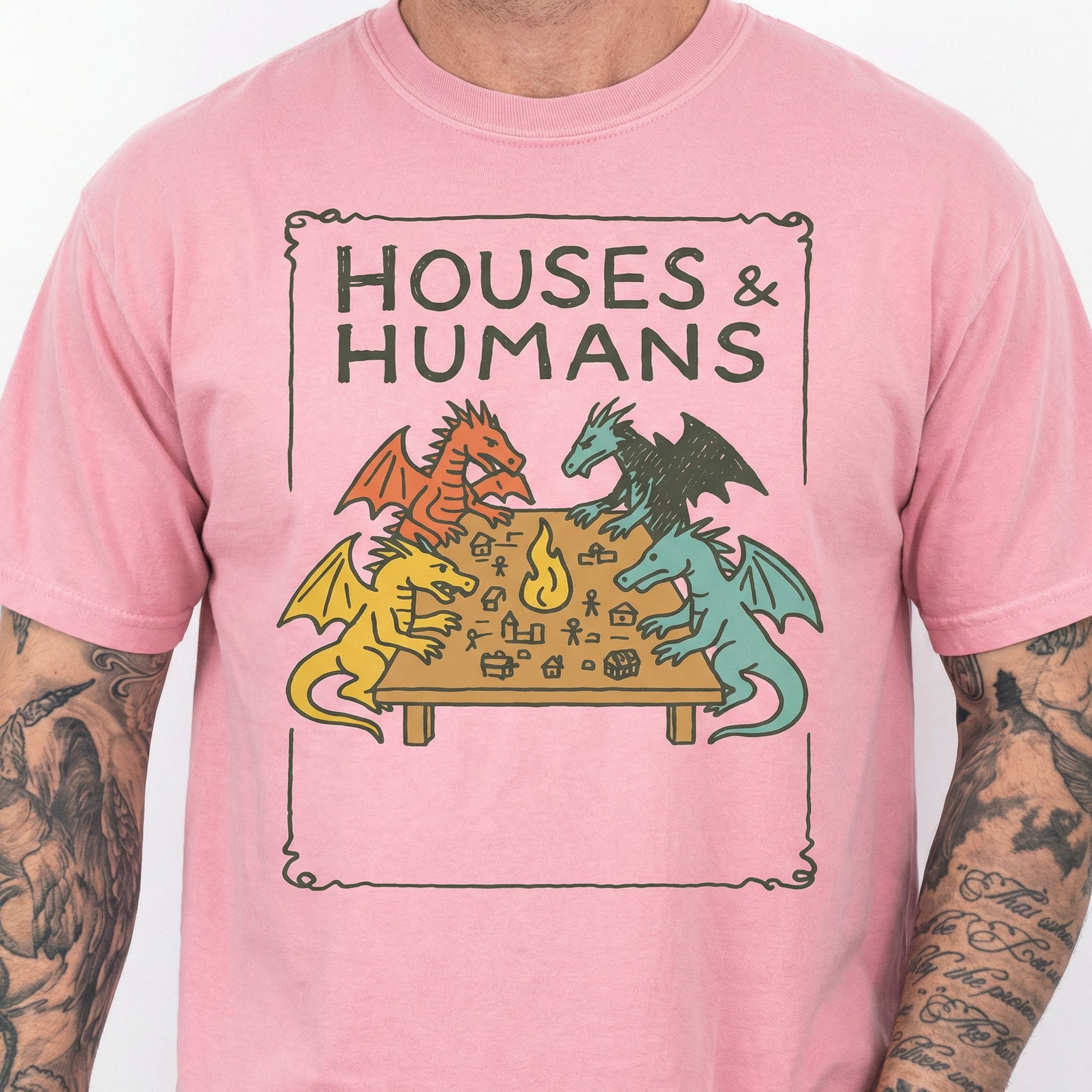 Houses and Humans Funny RPG Graphic T-Shirt – Retro 90s Tabletop Gamer Tee