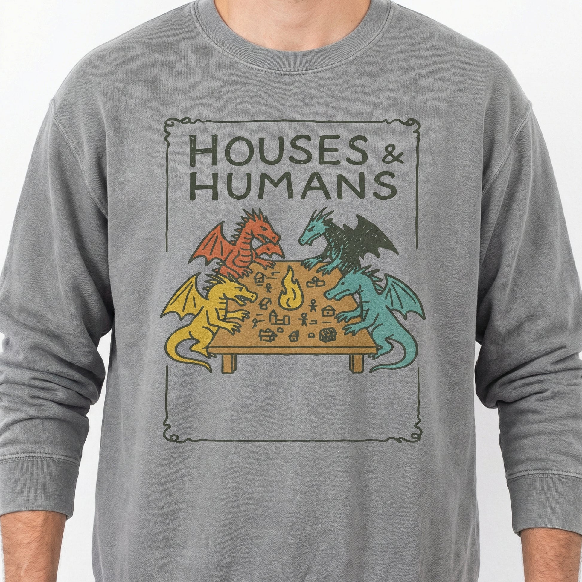 Houses and Humans Funny RPG Graphic T-Shirt – Retro 90s Tabletop Gamer Tee