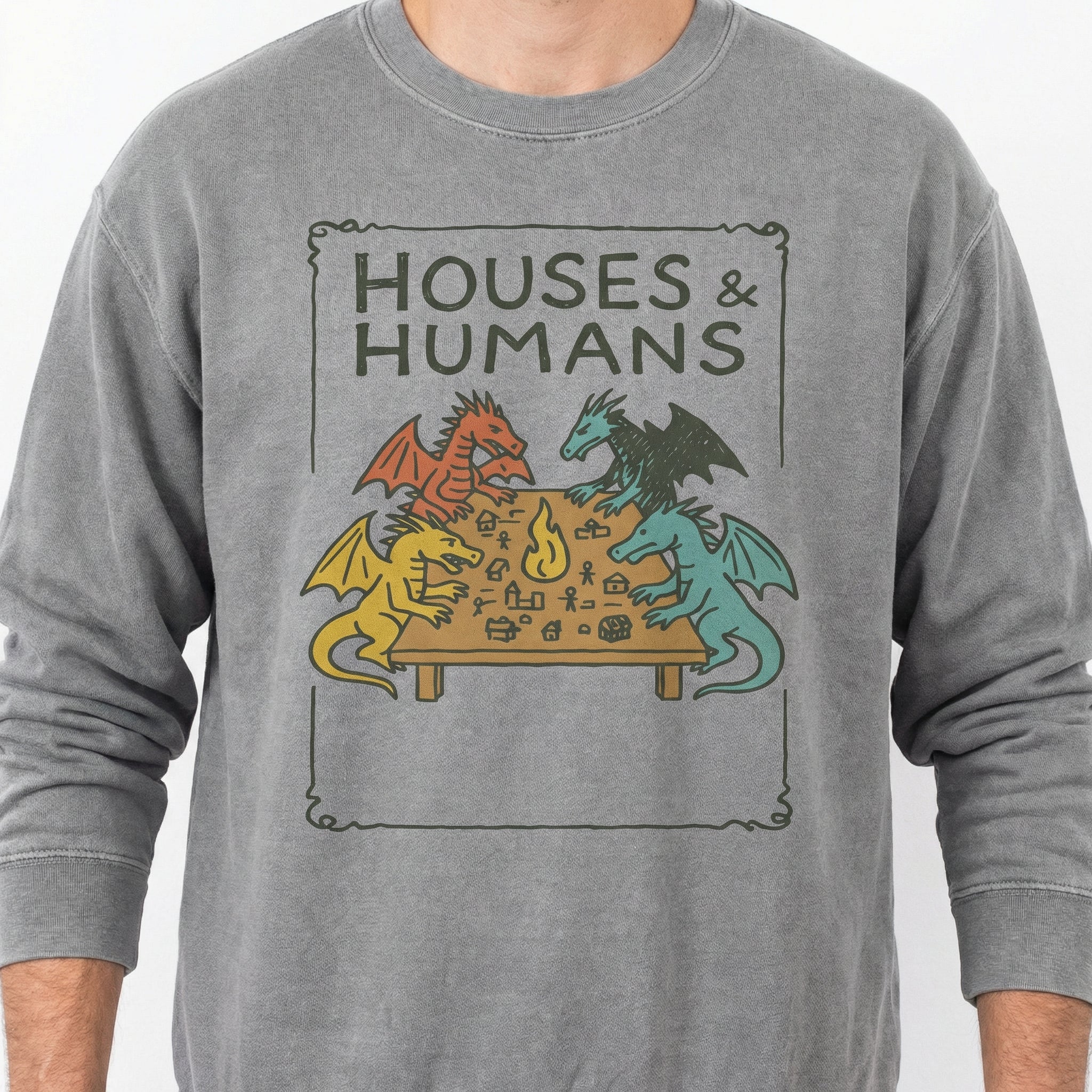 Houses and Humans Funny RPG Graphic T-Shirt – Retro 90s Tabletop Gamer Tee