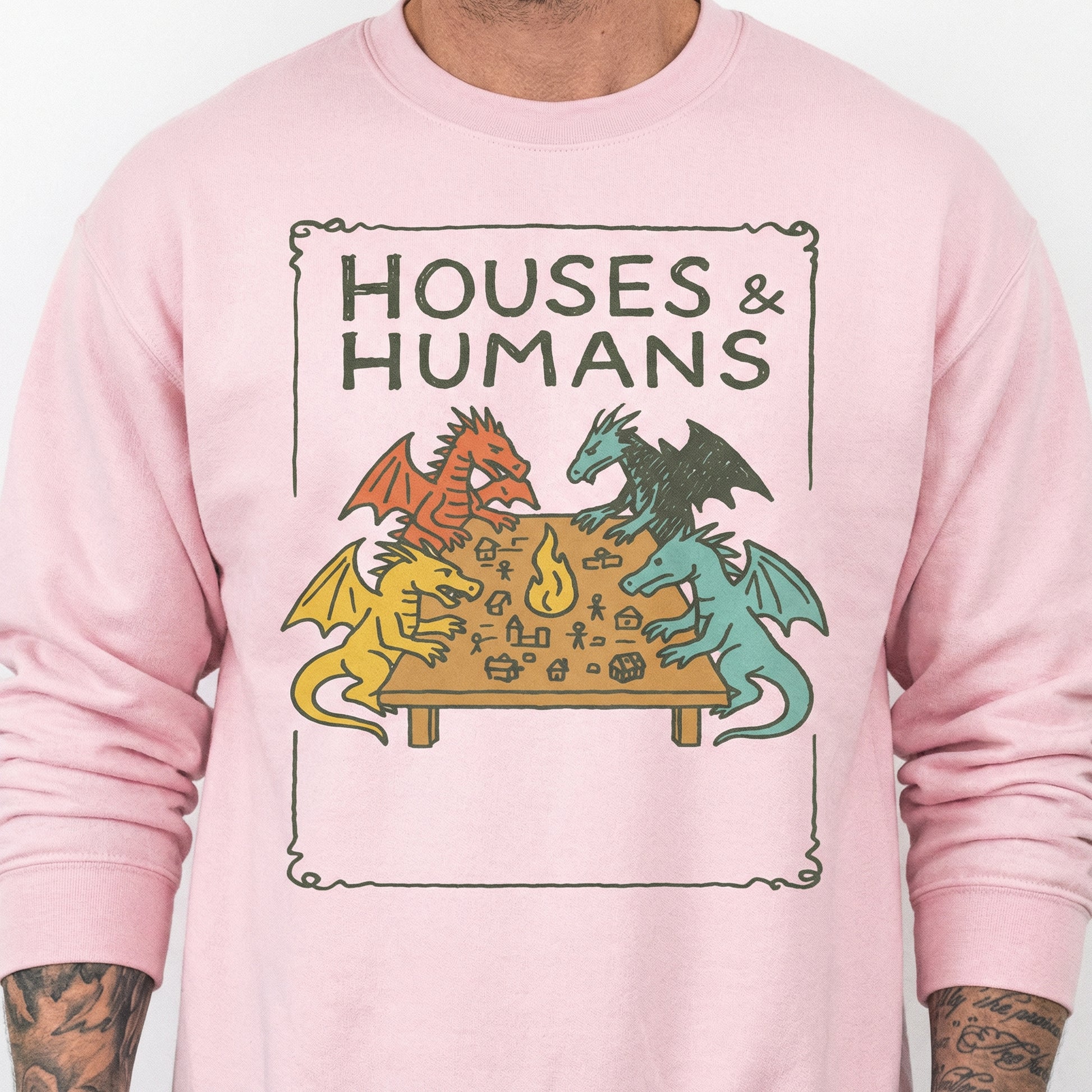 Houses and Humans Funny RPG Graphic T-Shirt – Retro 90s Tabletop Gamer Tee