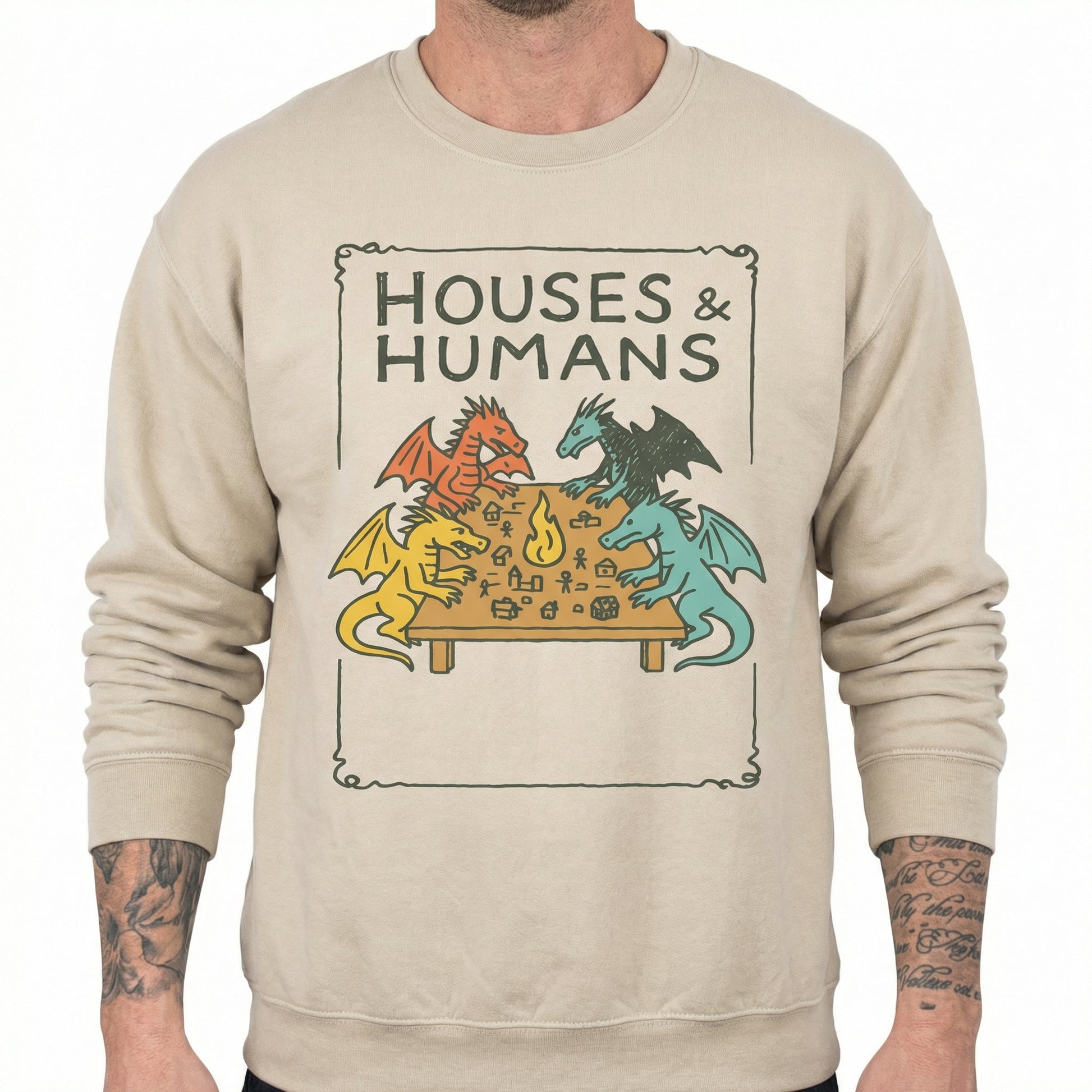 Houses and Humans Funny RPG Graphic T-Shirt – Retro 90s Tabletop Gamer Tee